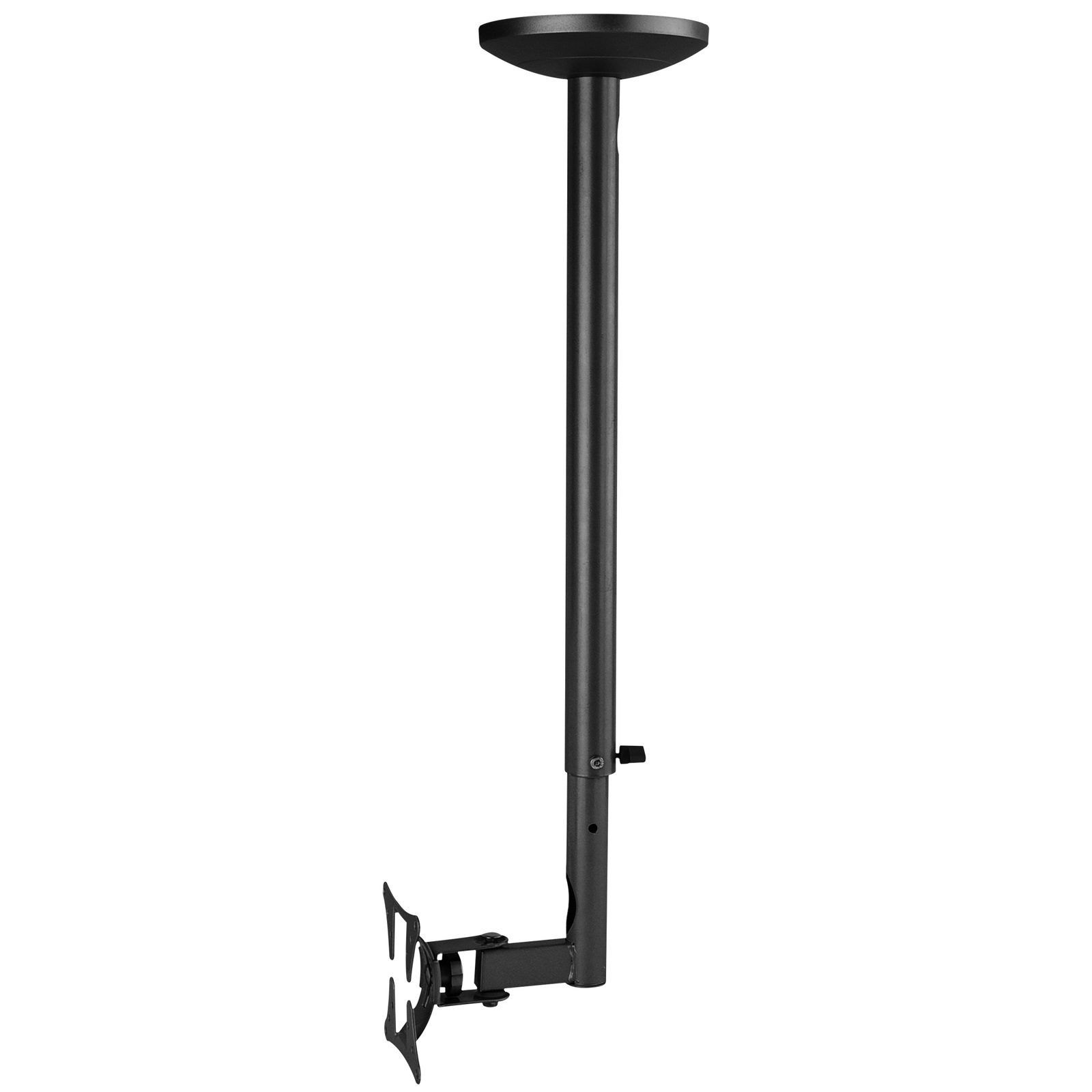 Staffa da soffitto per schermi 13"-27", inclinazione 20°, pan 90°, altezza 64-90 cm - Showgear 100205B