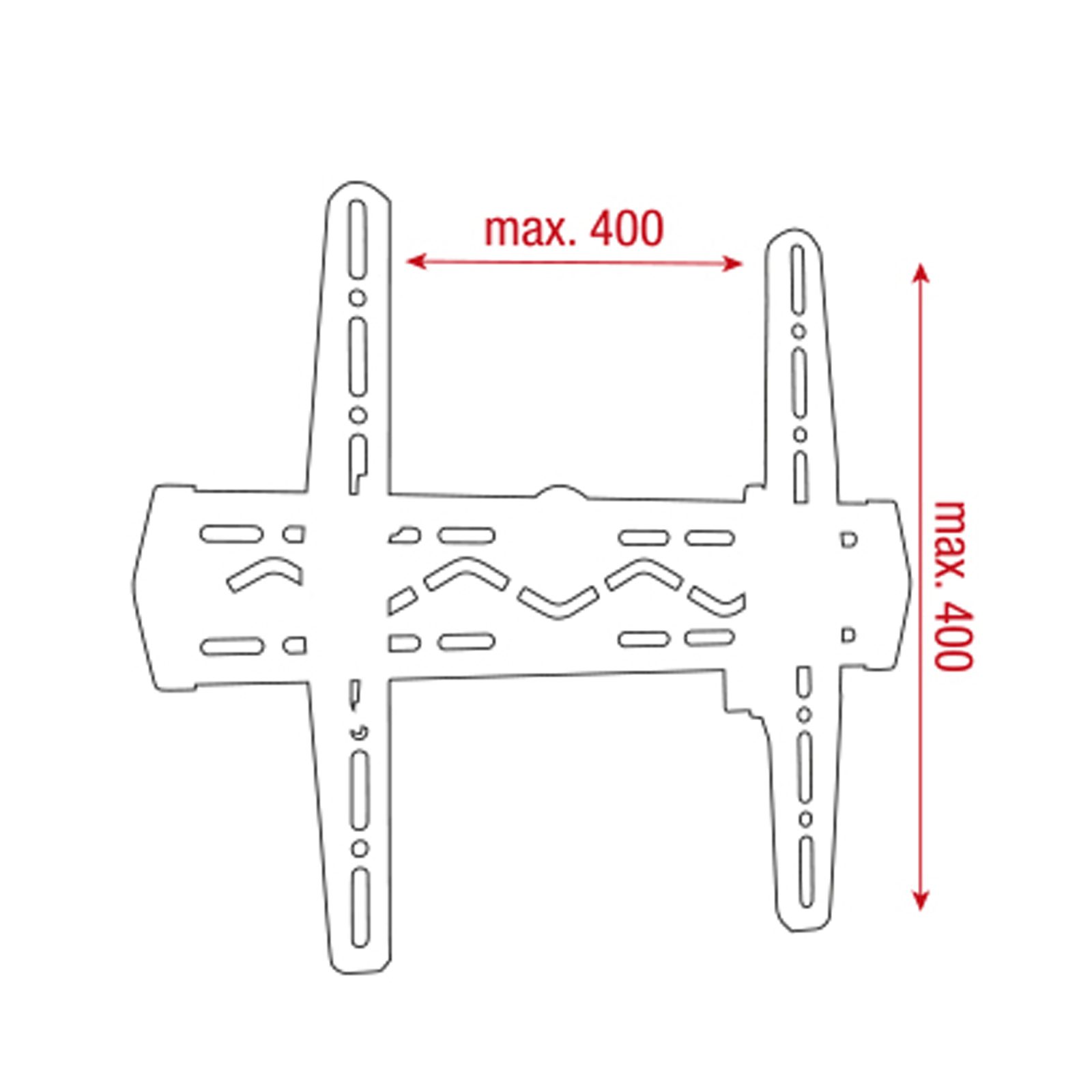 Supporto a parete per schermi 32"-55", inclinazione 5°/15°, VESA 400x400 - Showgear 100208