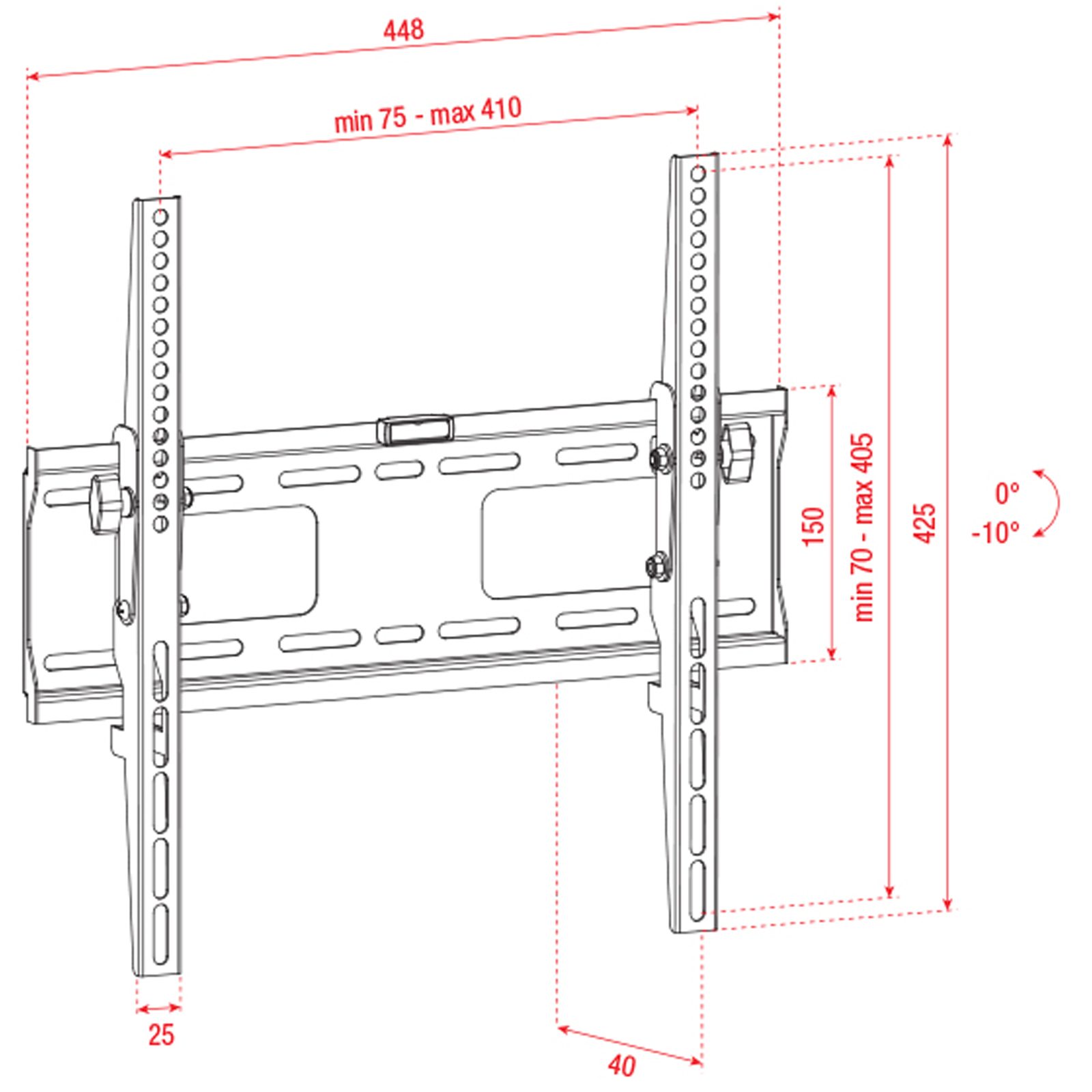 Supporto TV a Parete 32-55" Inclinabile 10° - SHOWGEAR PLB3255