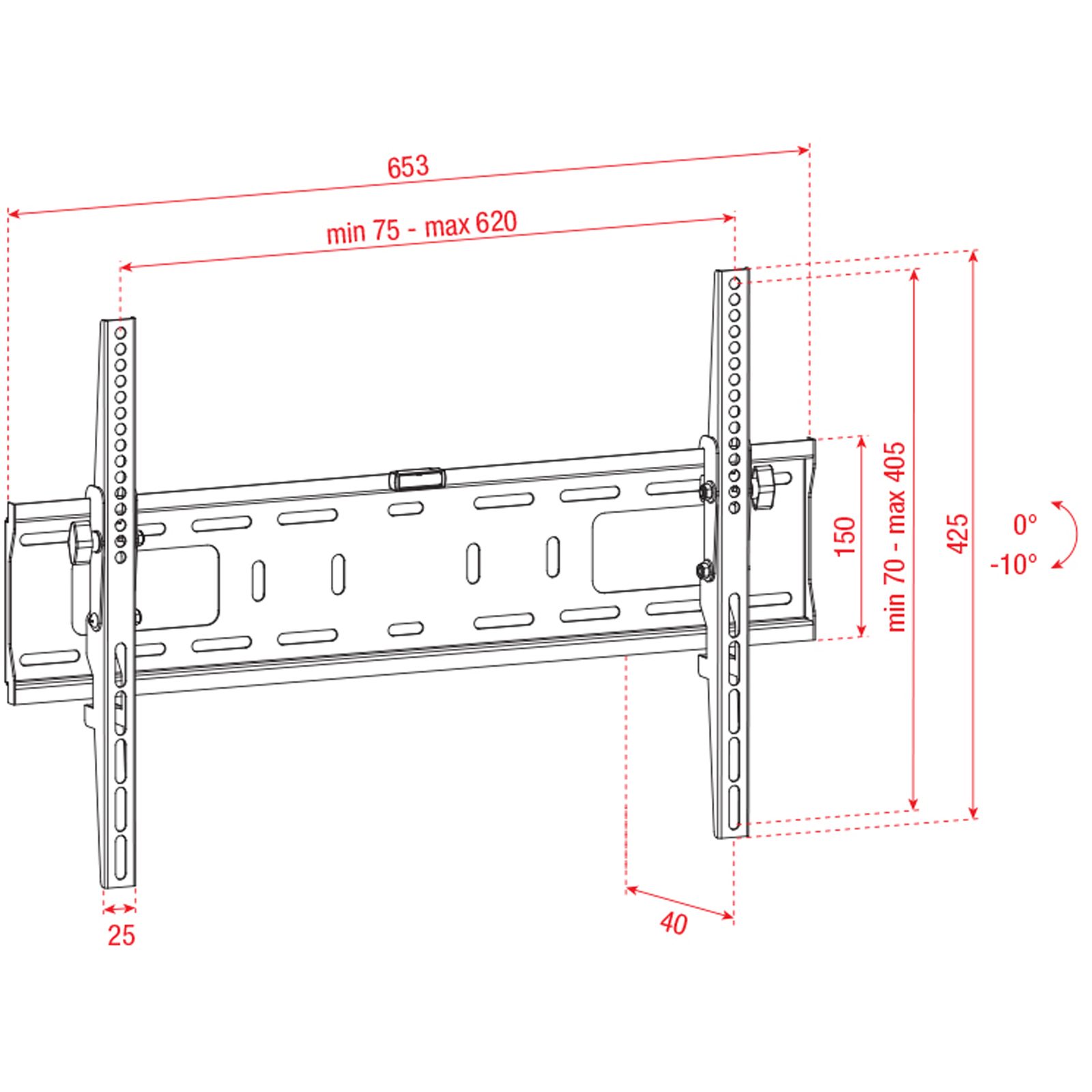 Supporto TV a Parete 37-70" Inclinabile 10° - SHOWGEAR PLB3770