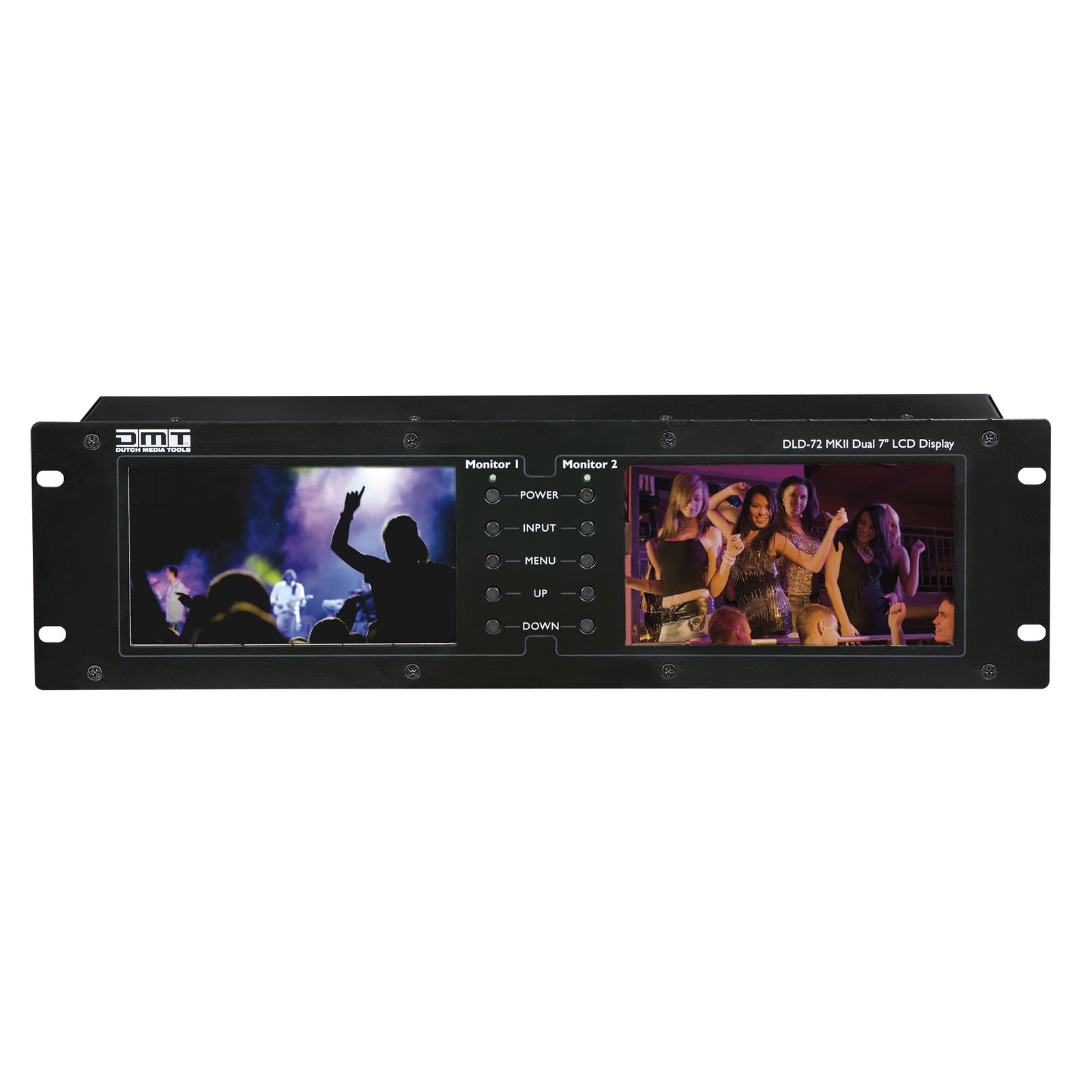 Doppio Monitor 7" per Rack con Ingressi HDMI/VGA/CVBS - DMT DLD-72 MKII
