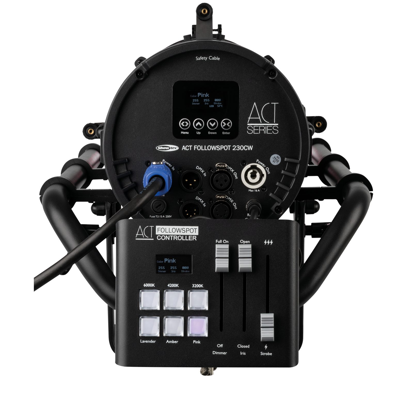 Seguipersona LED Follow Spot 230W CW con iride e zoom - Showtec 34080