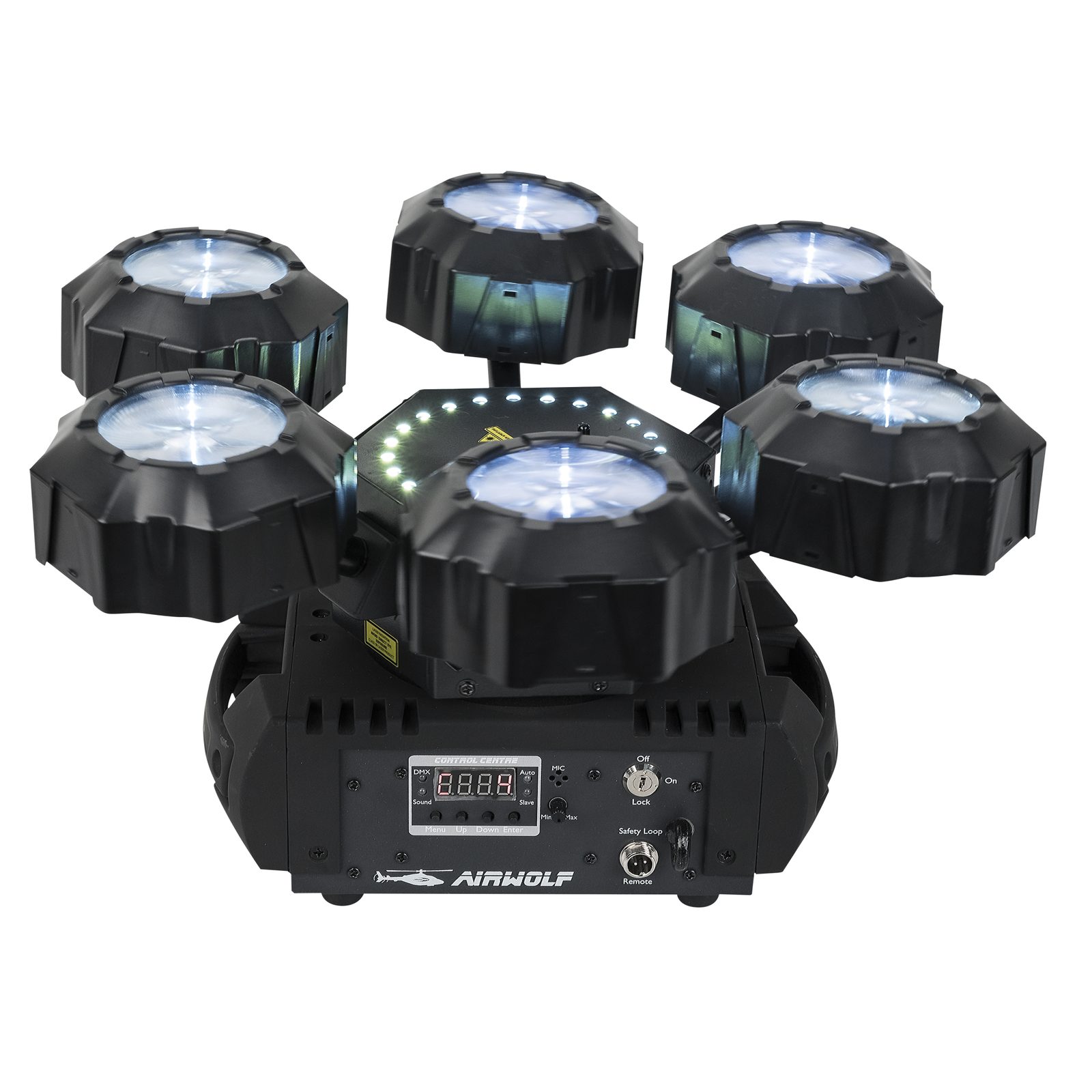 Effetto Multi-Luce Airwolf 6 Fasci RGBW Strobo Laser - Showtec 43164