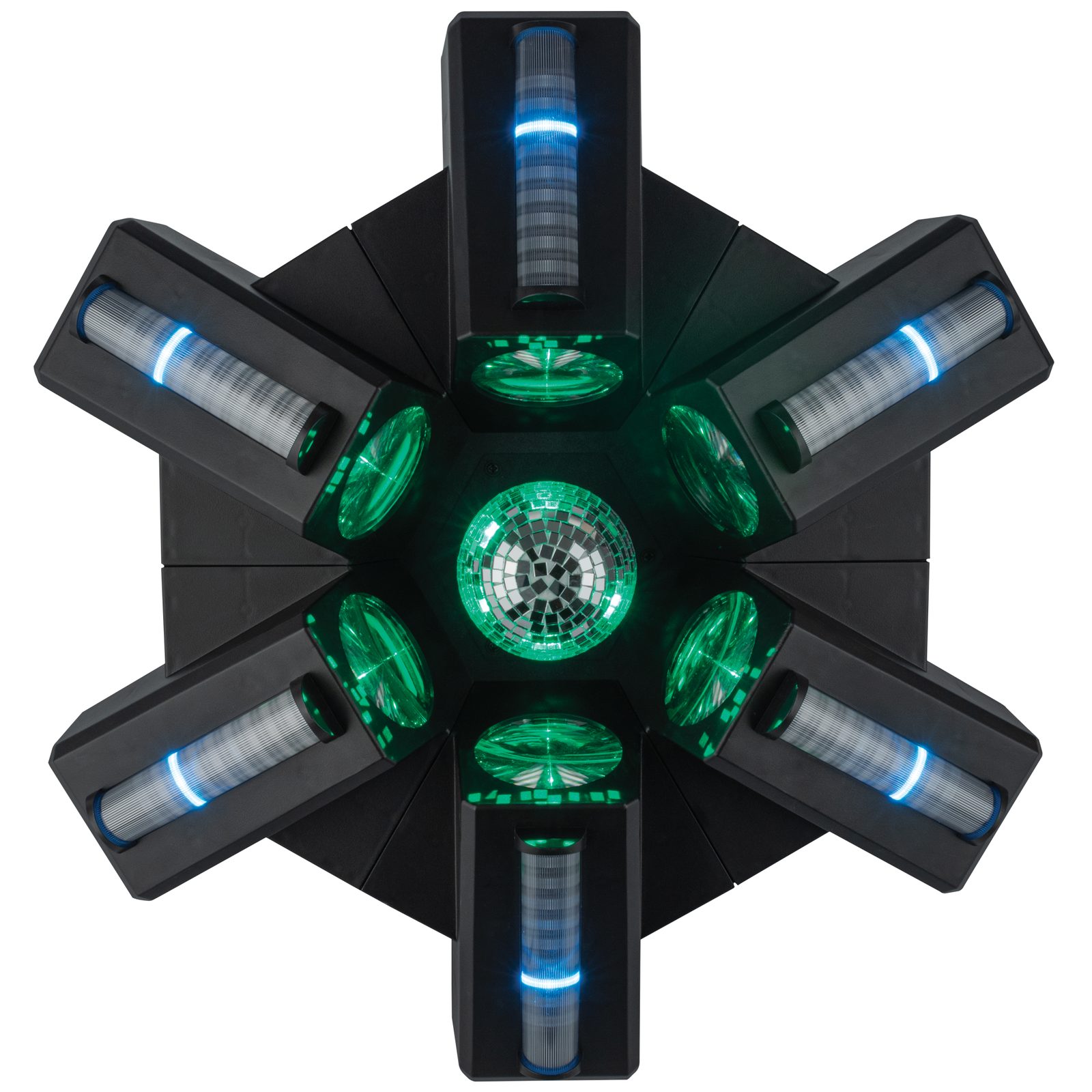 Effetto Luce Multi-effetto 6xRGBW 40W Strisce RGB Sfera Specchio - Showtec 43174