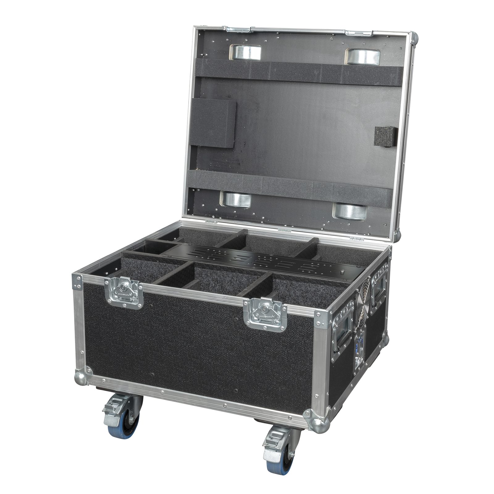 Set 6 fari LED batteria EventSpot 1600 Q4 Black con baule-caricatore - Showtec 44056