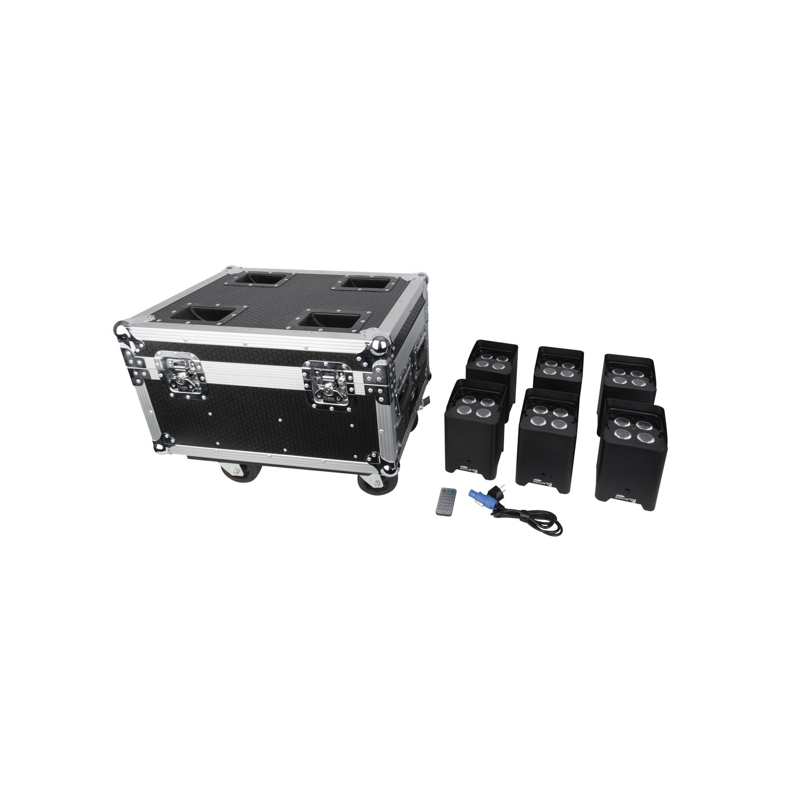 Set 6x EventLITE 4/10 Q6 con valigetta e telecomando - Showtec 44068