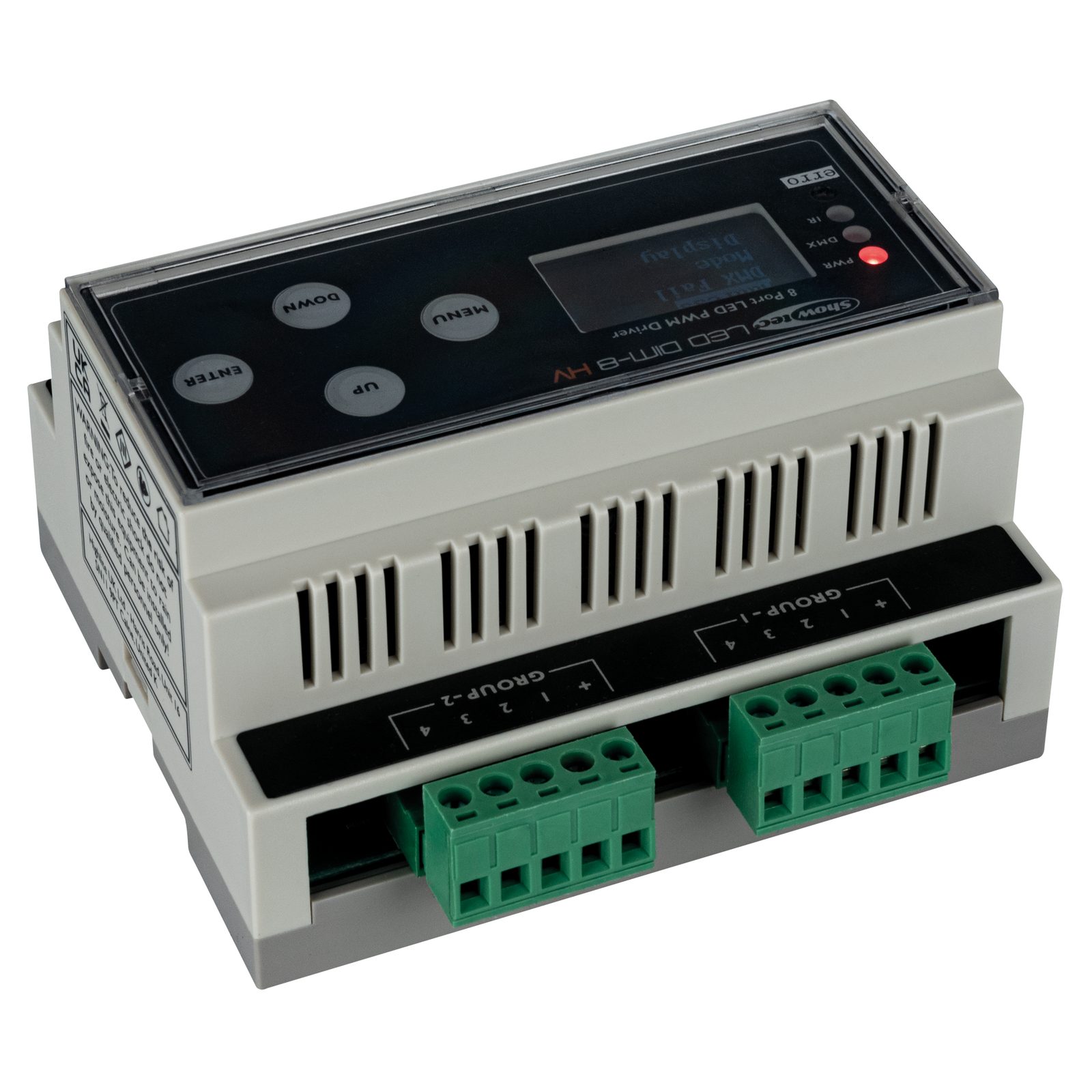LED Dim-8 HV Dimmer PWM alta tensione per guida DIN - Showtec 50414