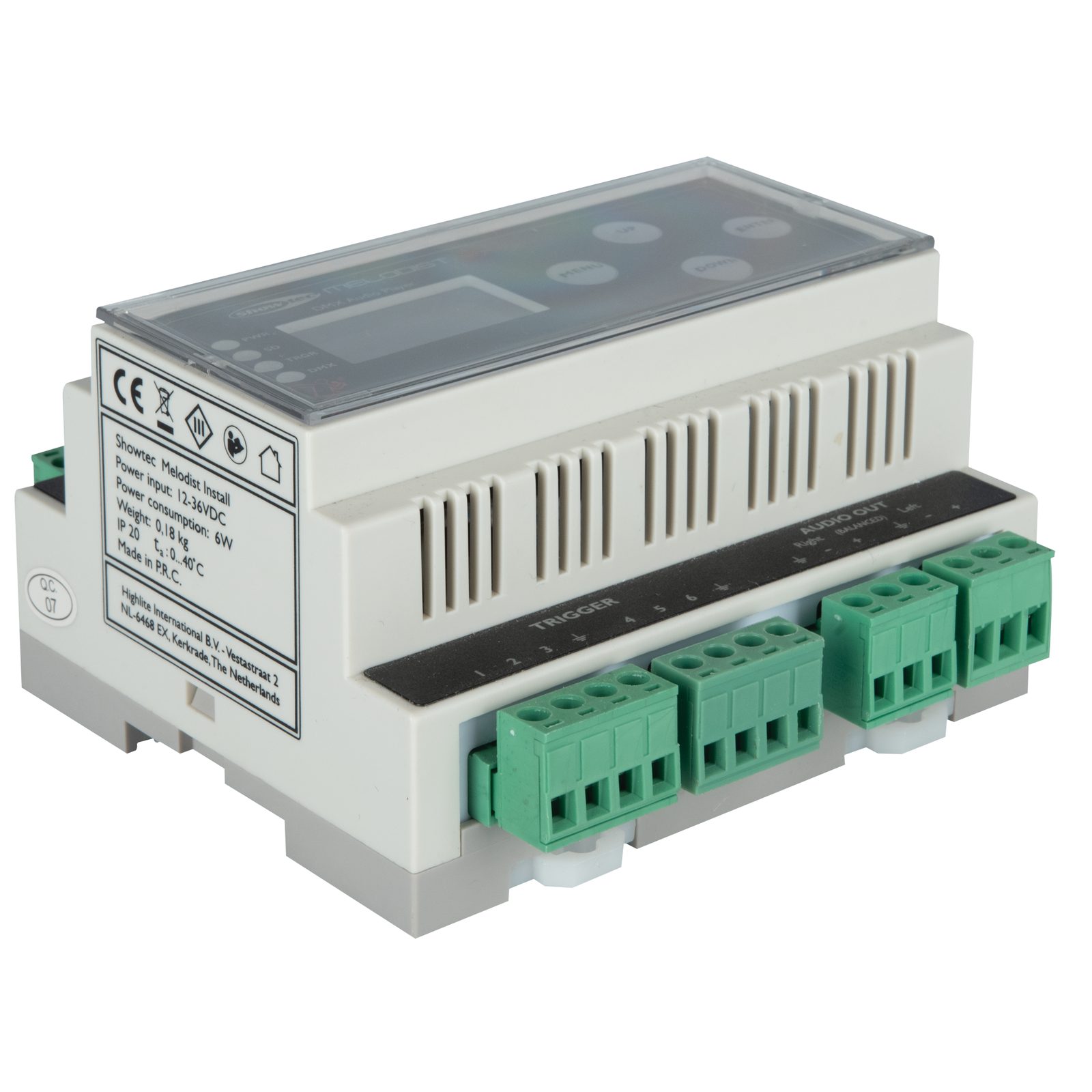 Lettore WAV DMX controllabile per guida DIN - Showtec 50421