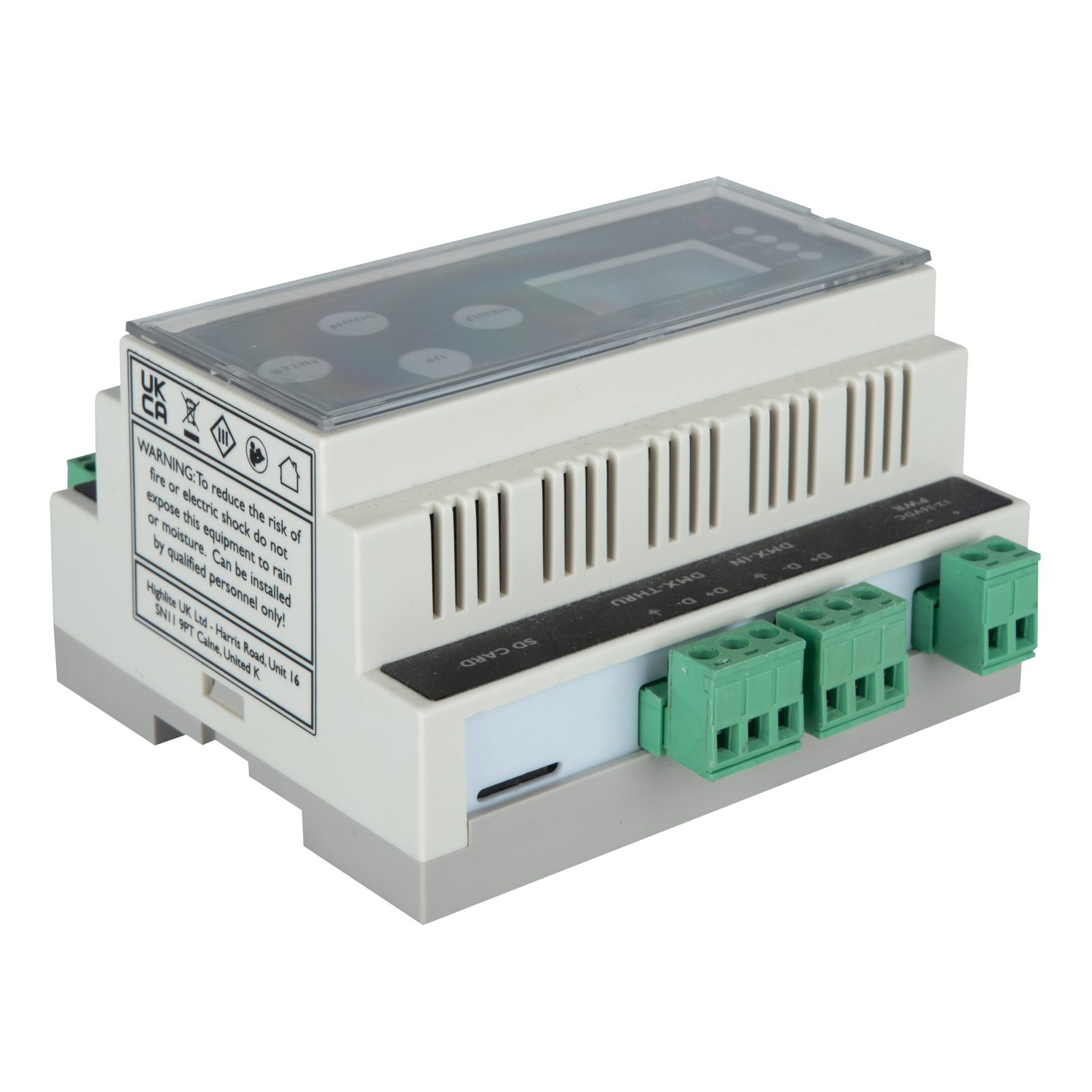 Lettore WAV DMX controllabile per guida DIN - Showtec 50421