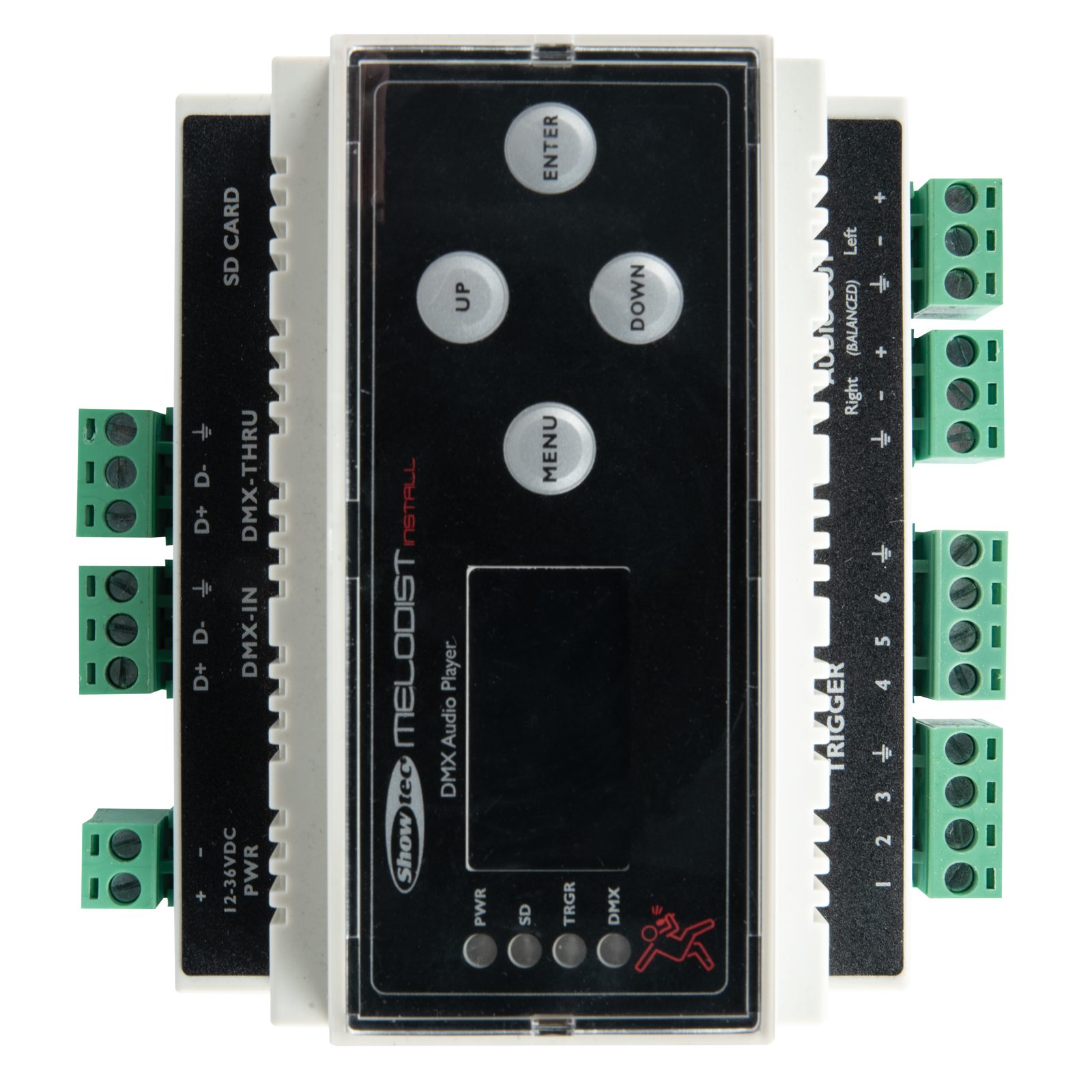 Lettore WAV DMX controllabile per guida DIN - Showtec 50421