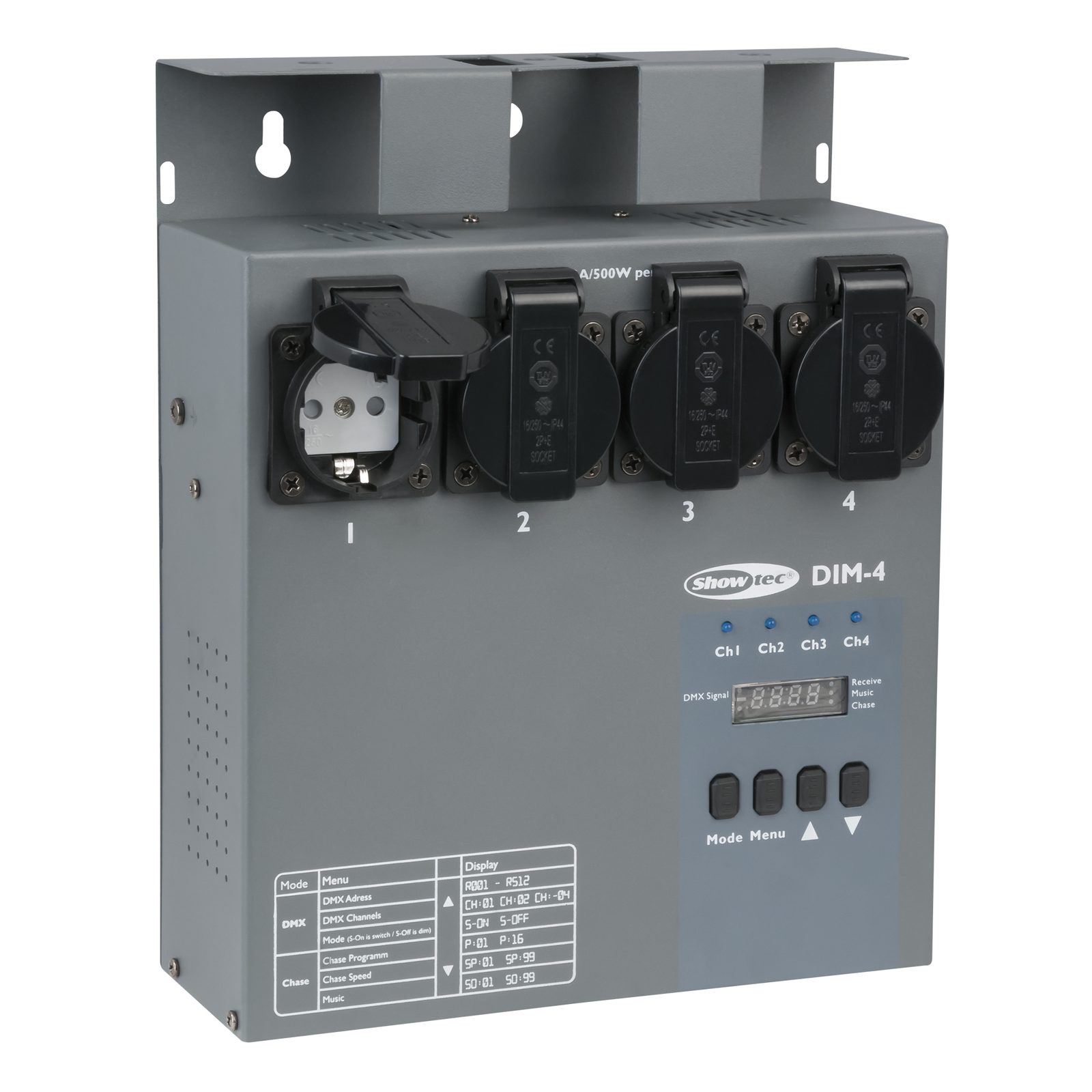 Pacco dimmer 4 canali DMX 1920W - Showtec 50442