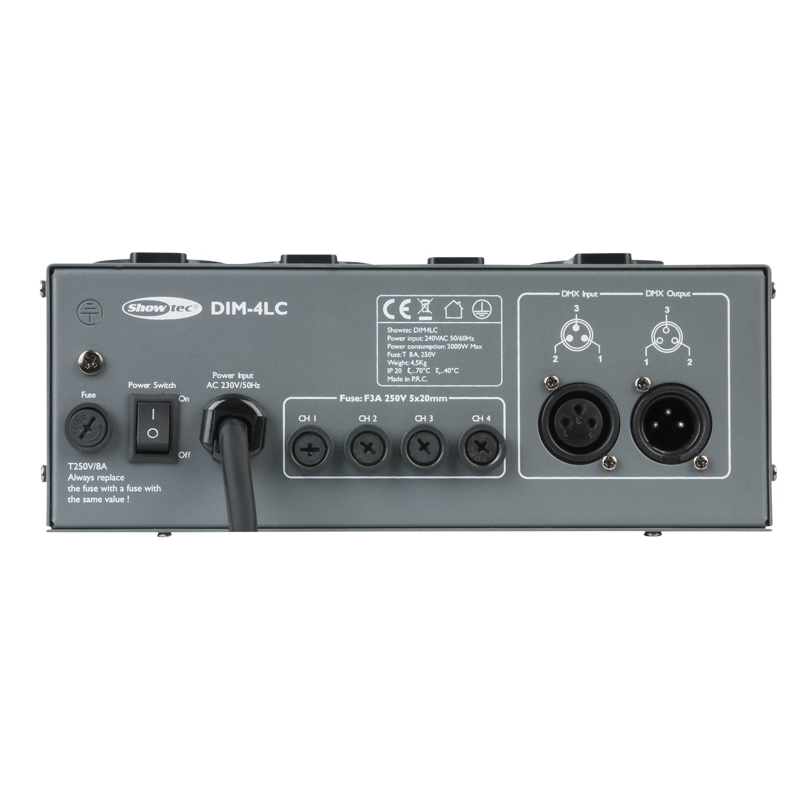 Pacco dimmer 4 canali DMX con cursori locali - Showtec 50443