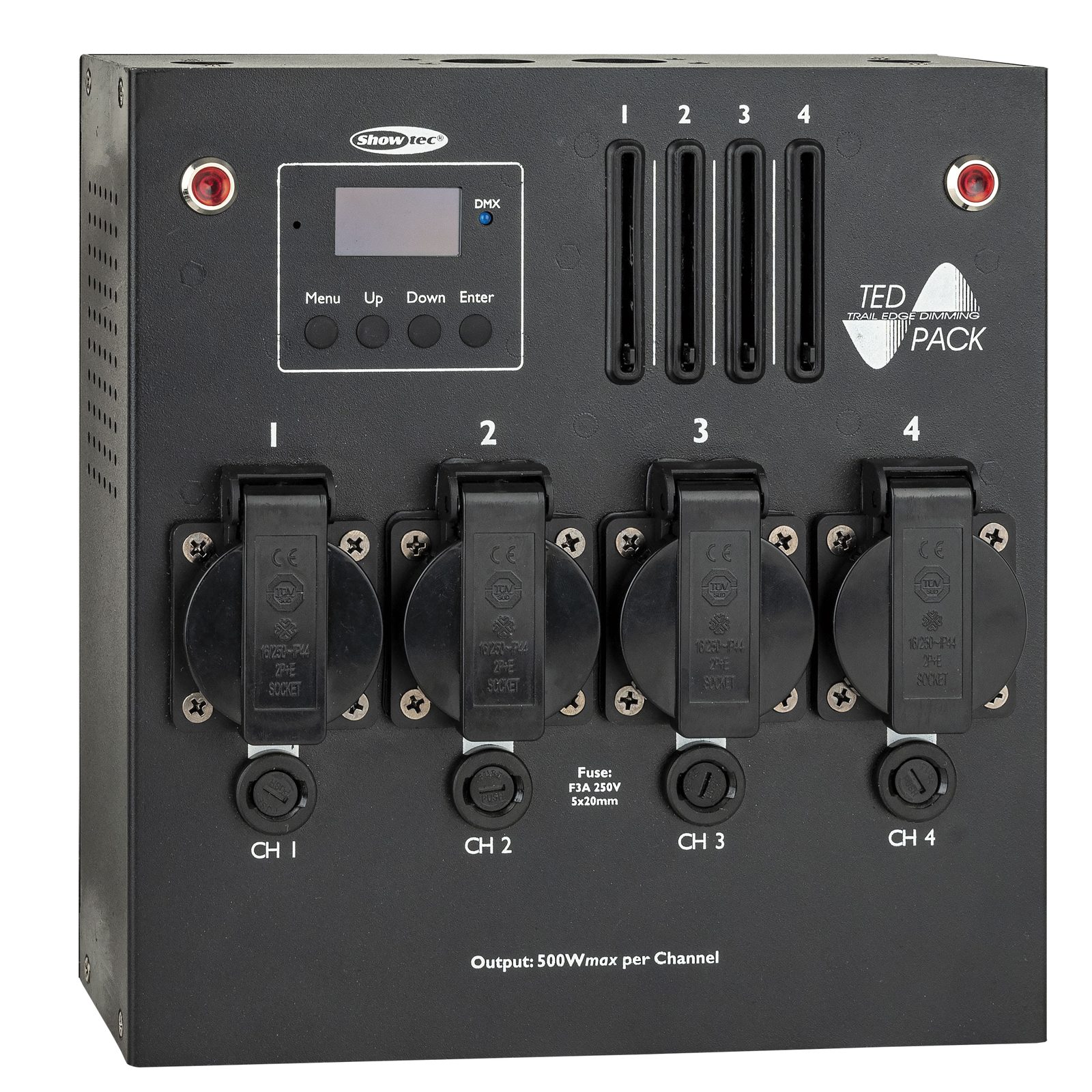 Dimmer Pack 4 canali 2000W leading/trailing edge con controllo locale - Showtec 50447