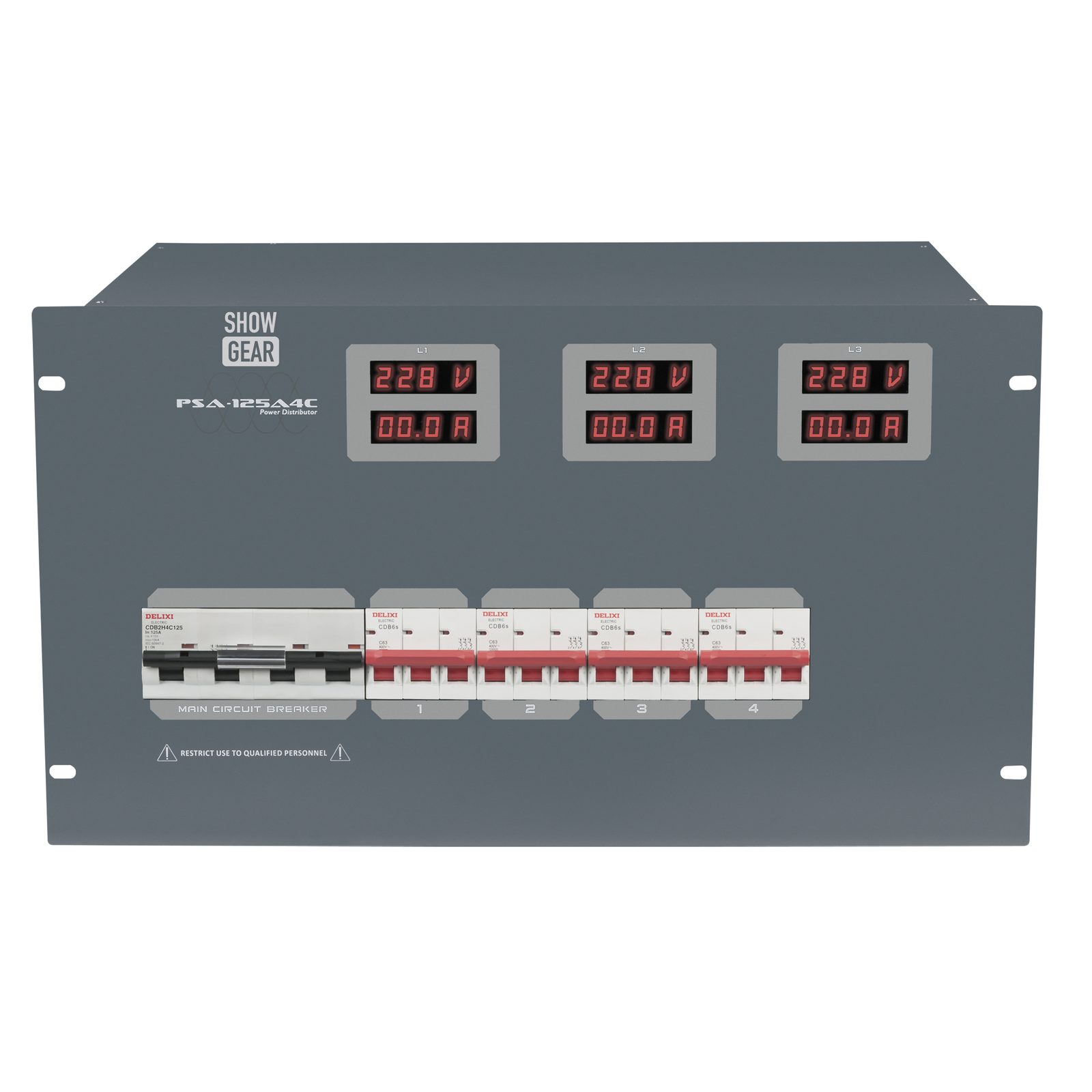 Distributore energia PSA 125A 4x CEE 63A con MCB 63A - Showgear 50667