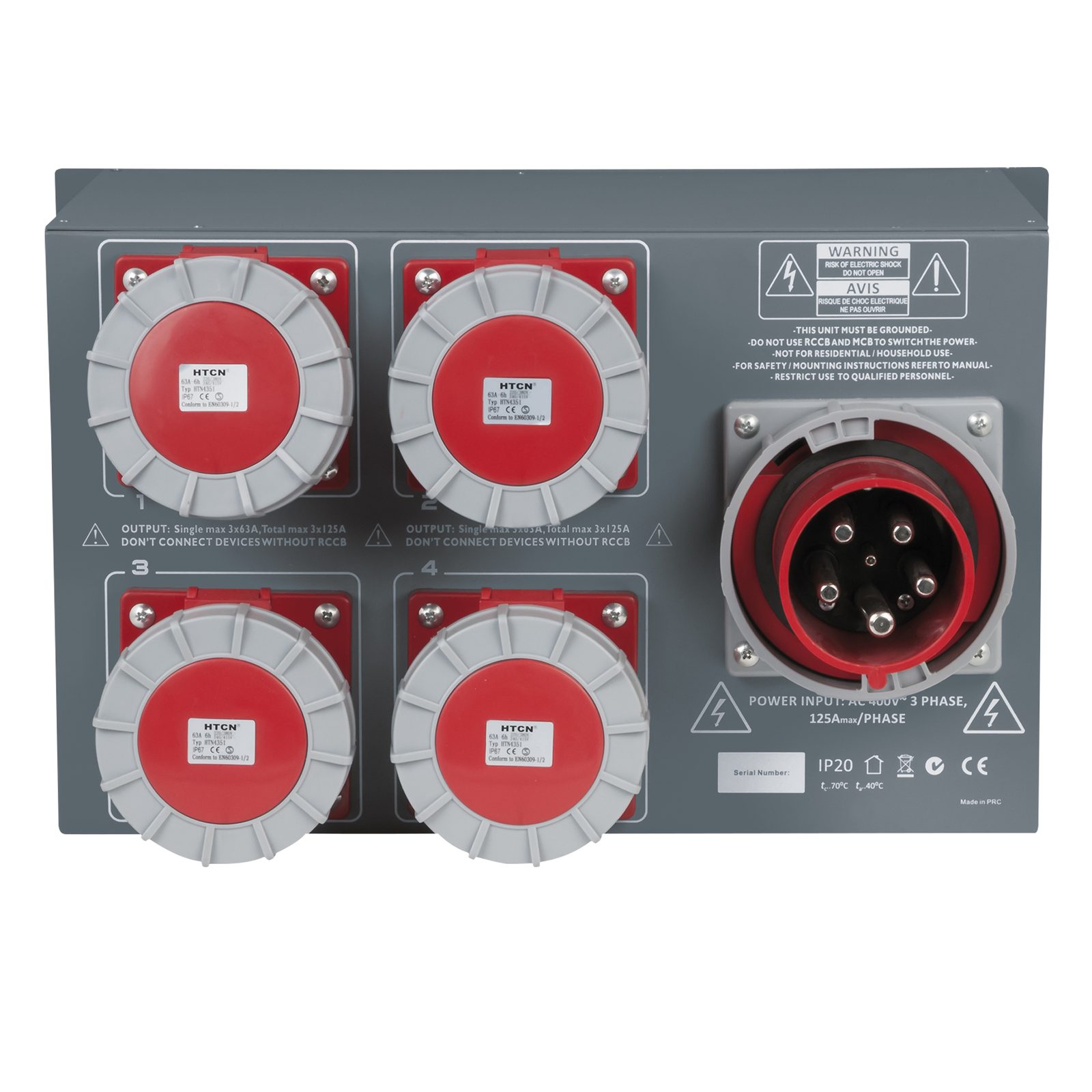 Distributore energia PSA 125A 4x CEE 63A con MCB 63A - Showgear 50667