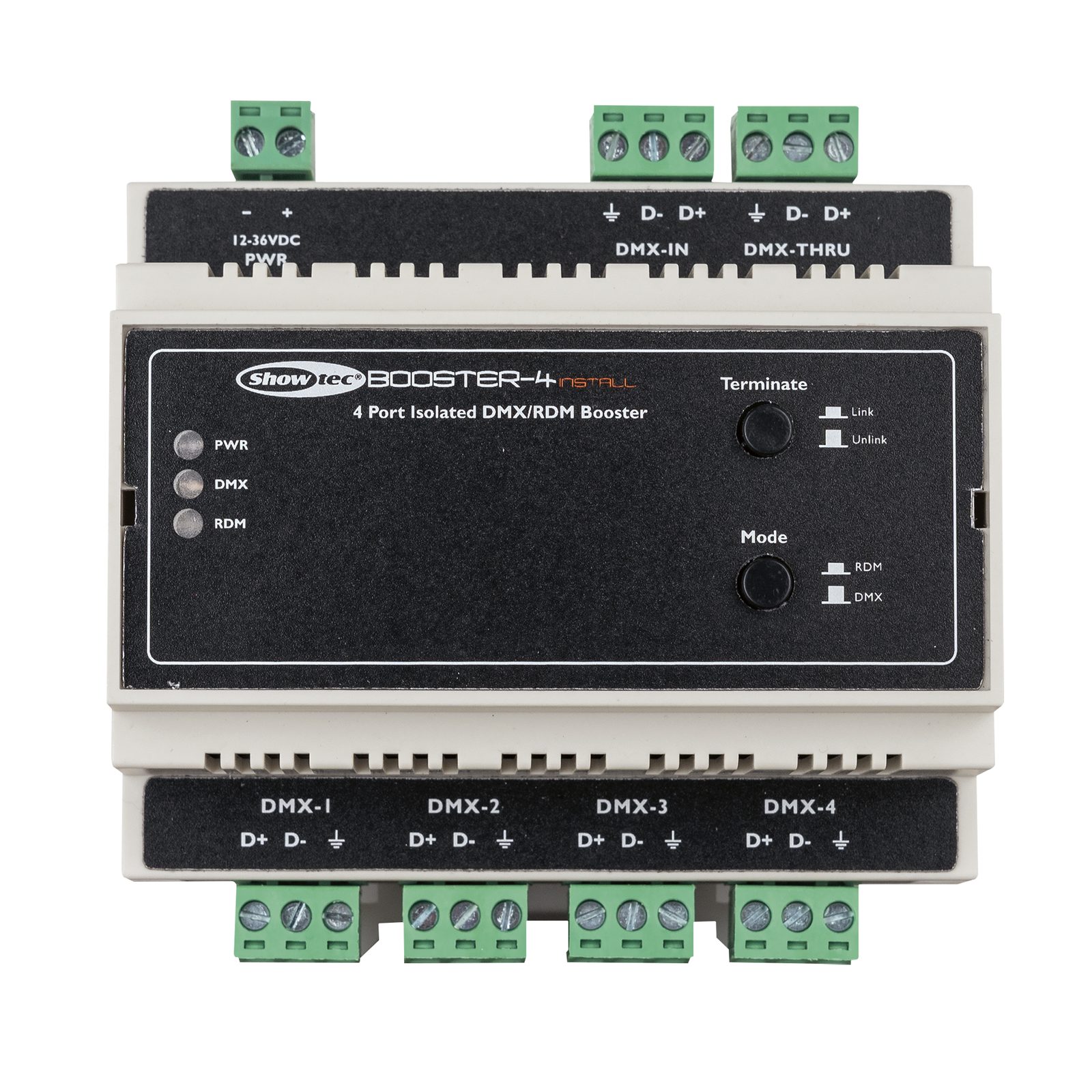 Booster-4 Install DIN Rail DMX/RDM - Showtec 50795