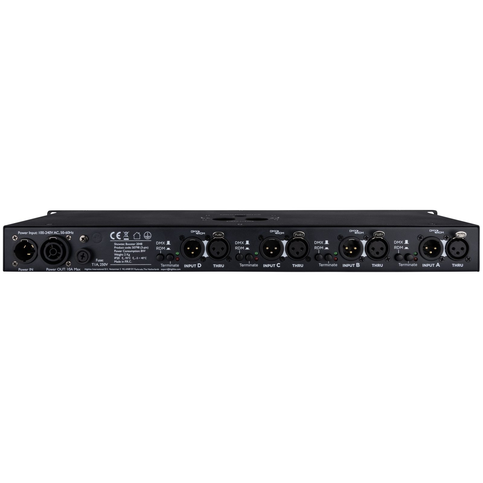Booster 2048 DMX/RDM 4 ingressi 16 uscite XLR 3 poli - Showtec 50798