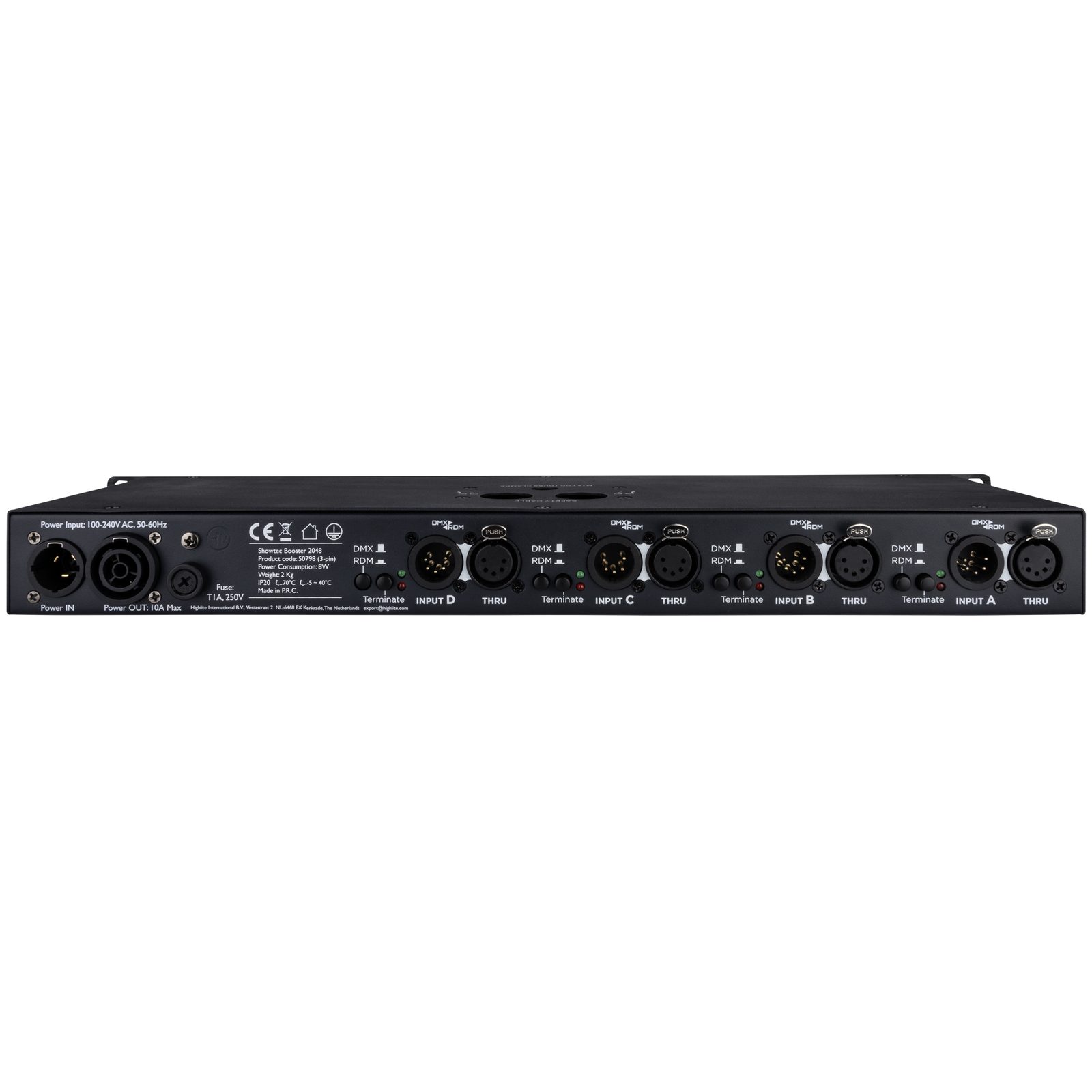 Booster 2048 DMX/RDM 4 ingressi 16 uscite XLR 5 poli - Showtec 50799