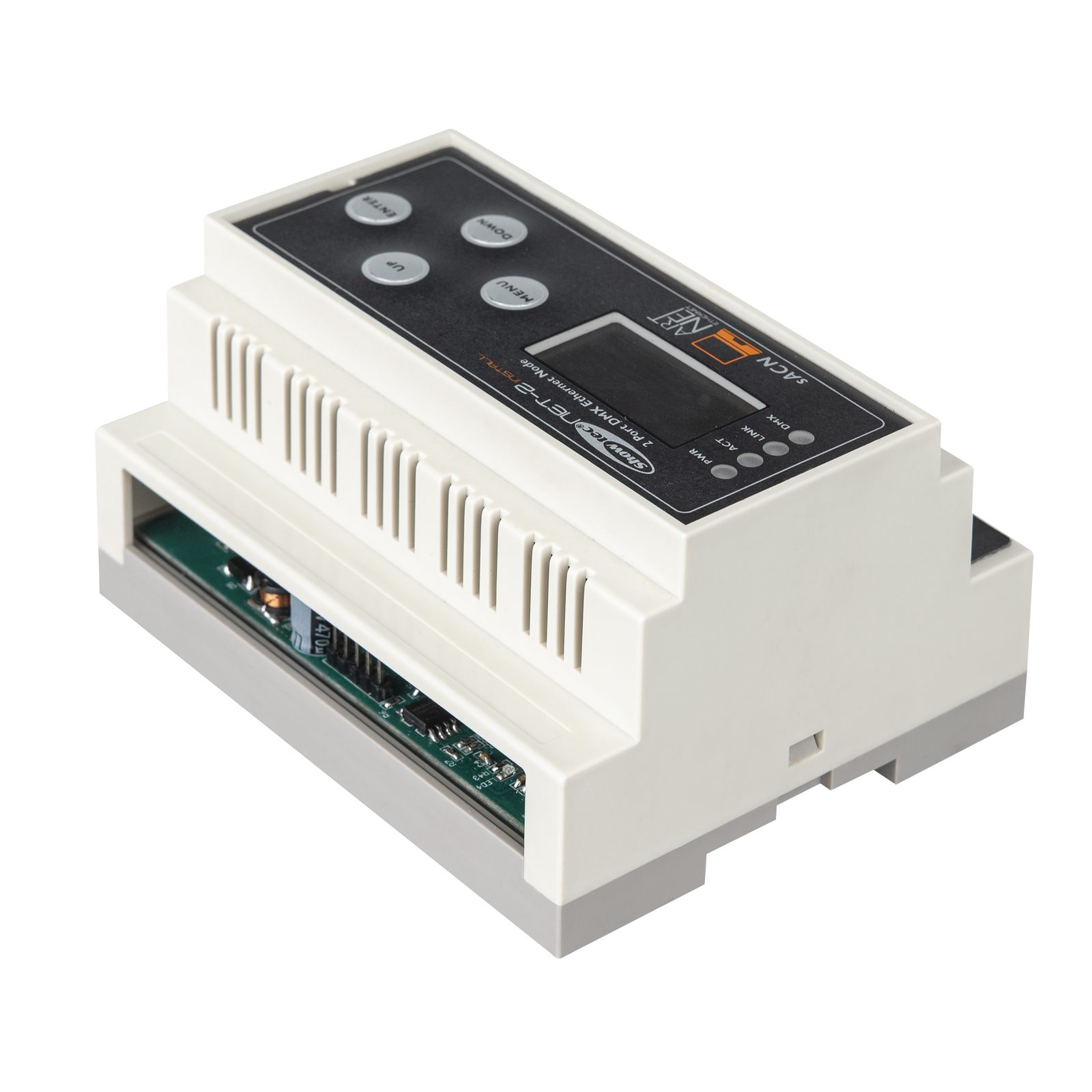 Nodo DIN Rail Art-Net 2 universi DMX - Showtec 50816