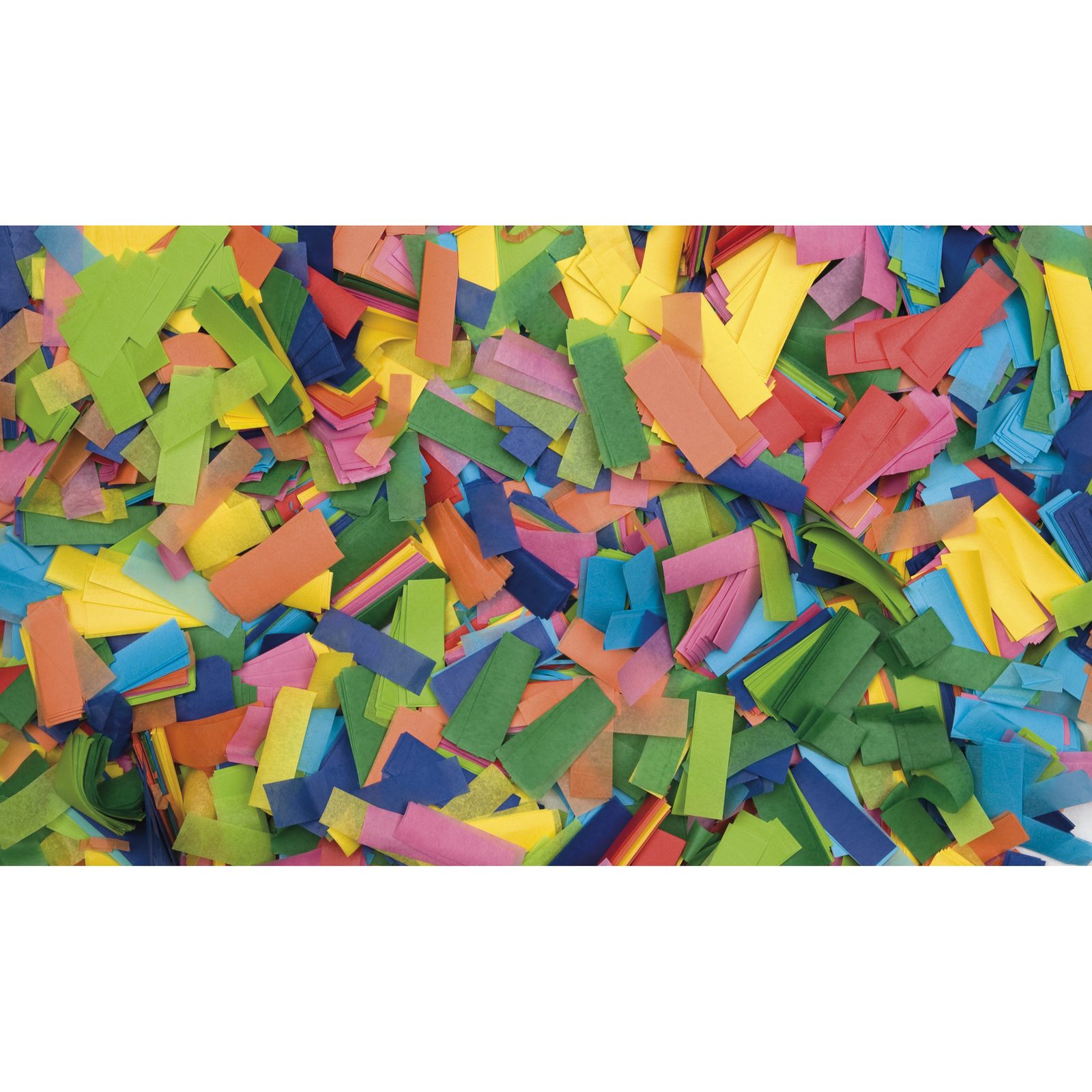 Coriandoli rettangolari multicolore 55x17mm 1kg ignifughi biodegradabili - Showgear 60910