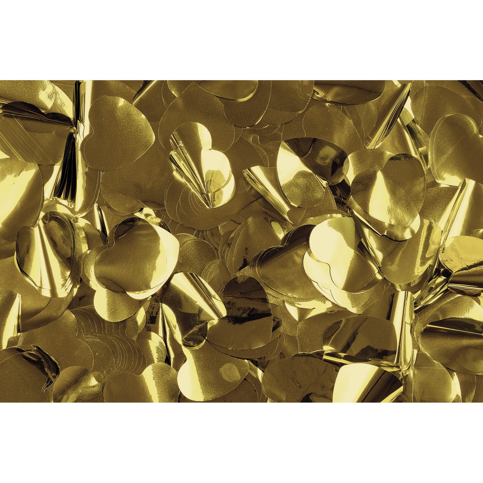 Coriandoli metallici a cuori oro 55 mm 1 kg ignifughi - Showgear 60921GM