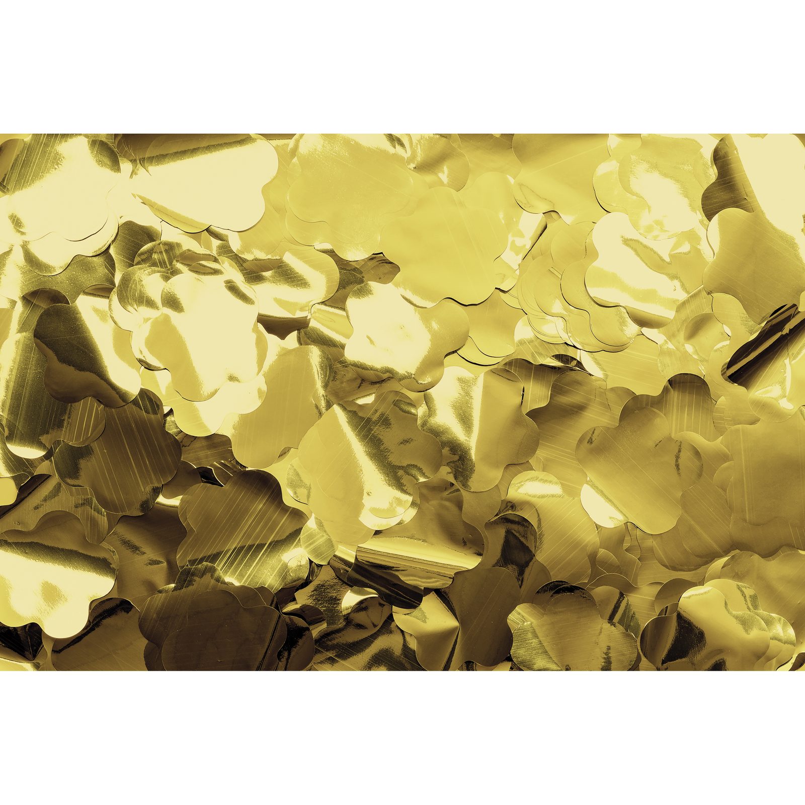 Coriandoli metallici a fiori oro 55 mm 1 kg ignifughi - Showgear 60922GM