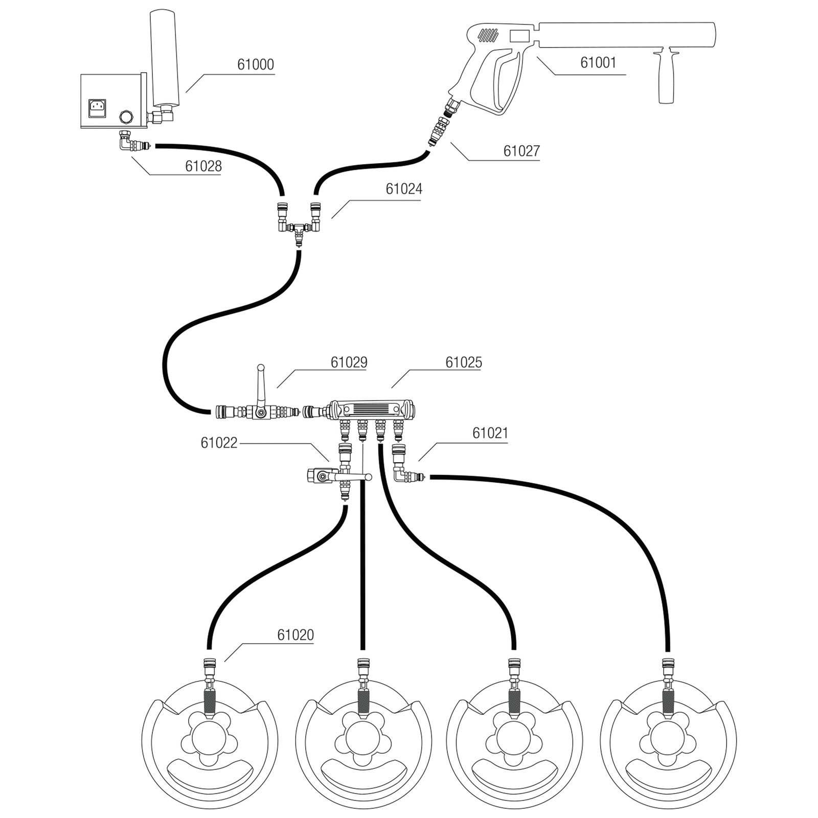 Adattatore bombola CO2 a 3/8 Q-Lock sistema chiuso - Showtec 61020