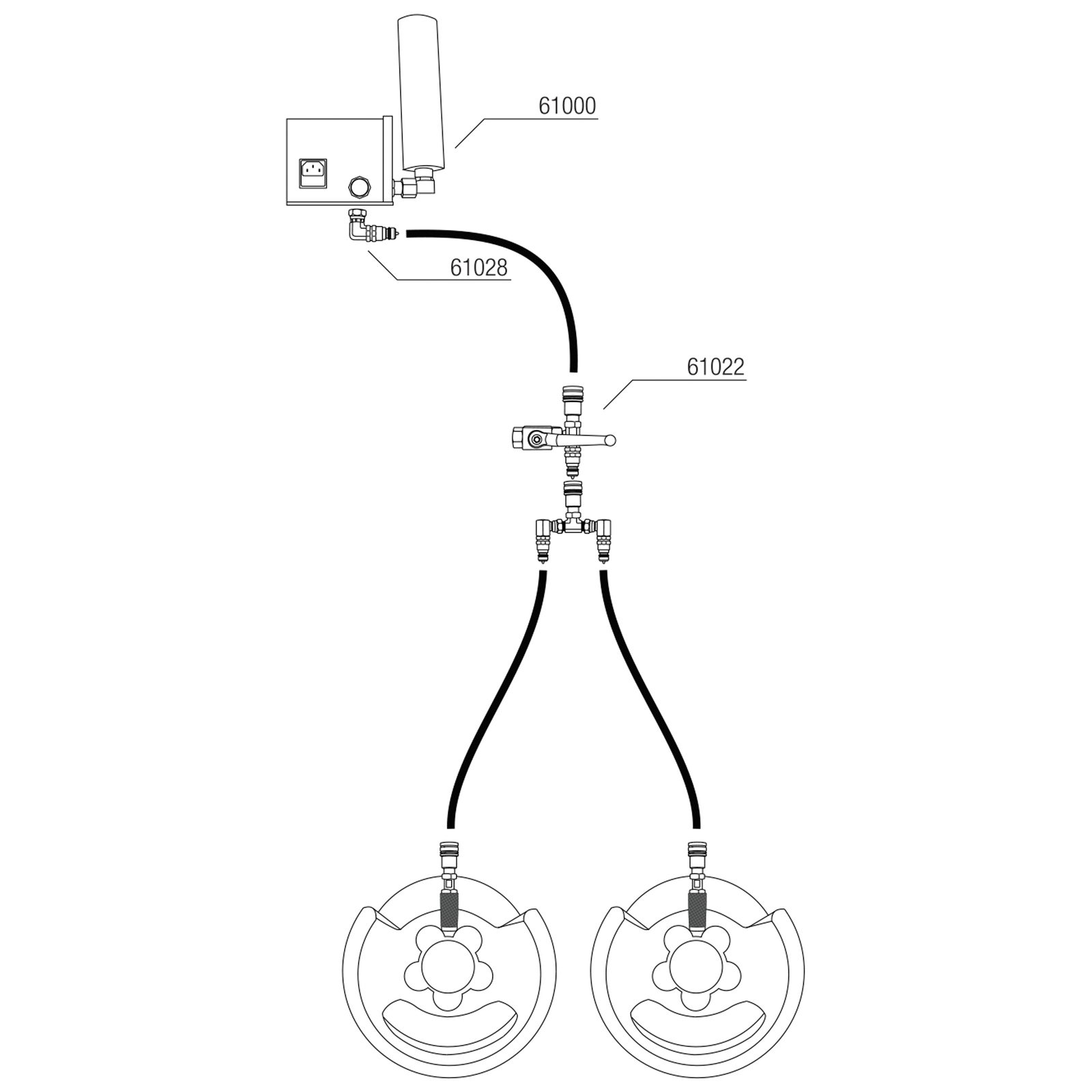 Adattatore bombola CO2 a 3/8 Q-Lock sistema chiuso - Showtec 61020