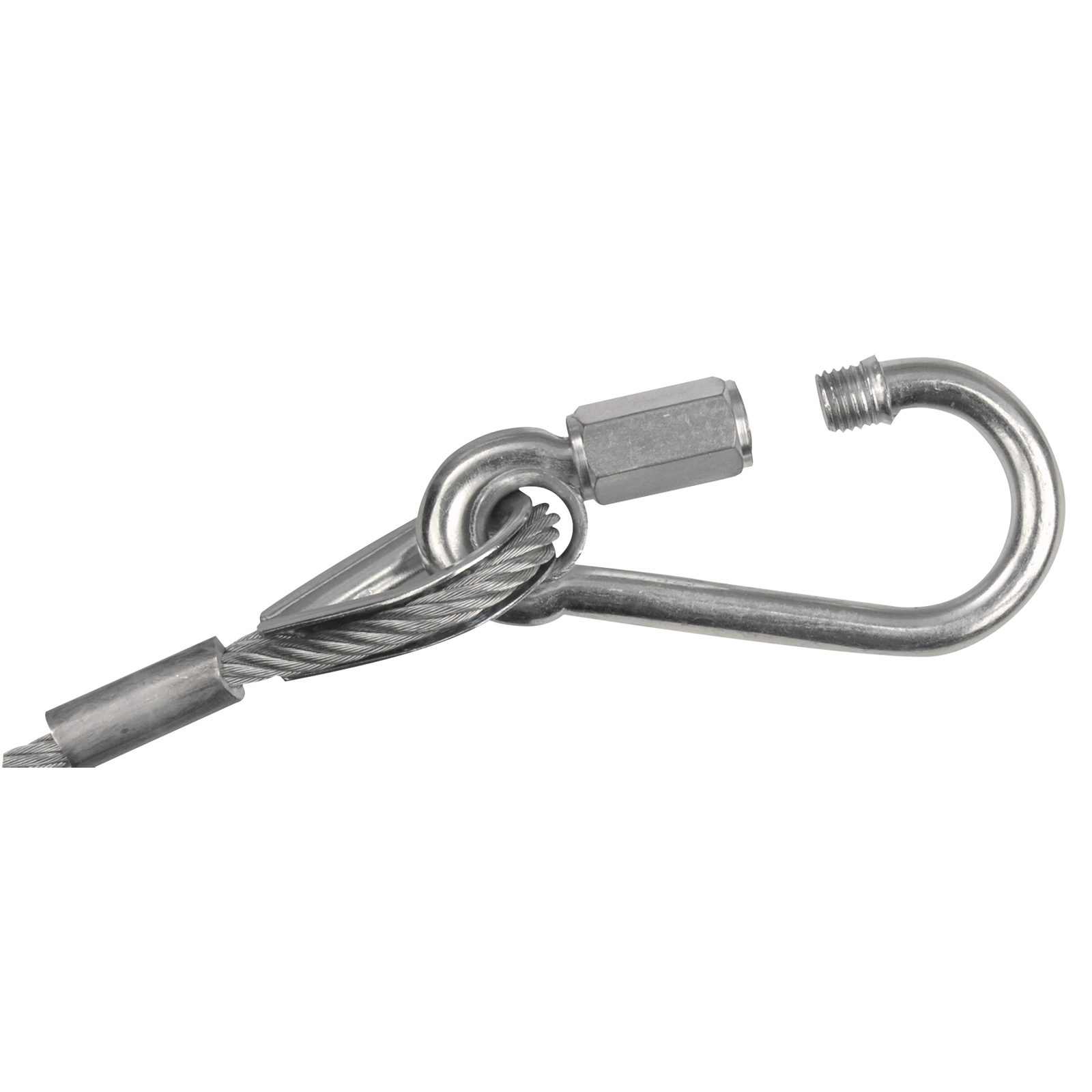 Cavo di sicurezza 5 mm, BGV-C1, 100 cm, argento - Showgear 70169