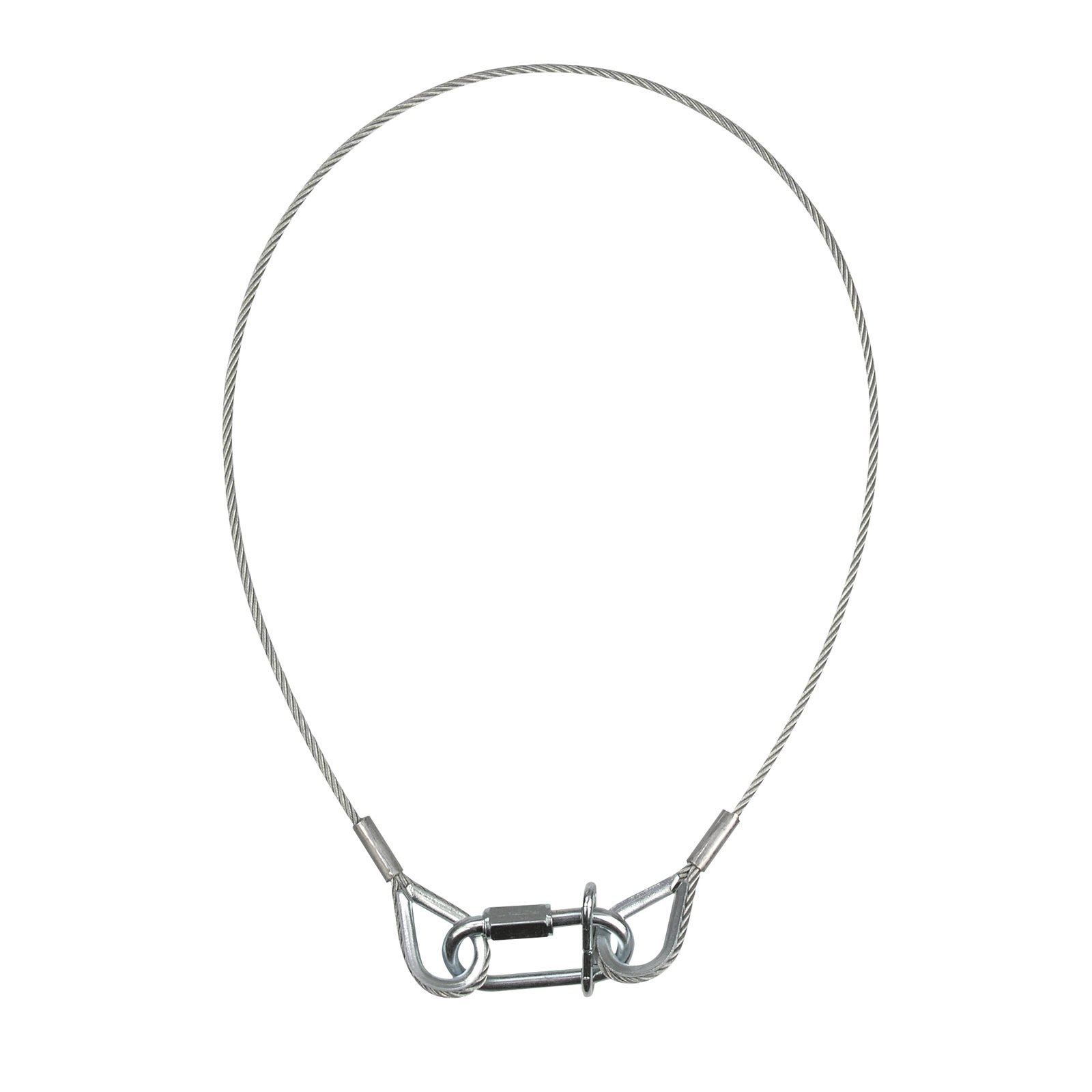 Cavo di sicurezza 3 mm, 60 cm, argento, non certificato - Showgear 70170