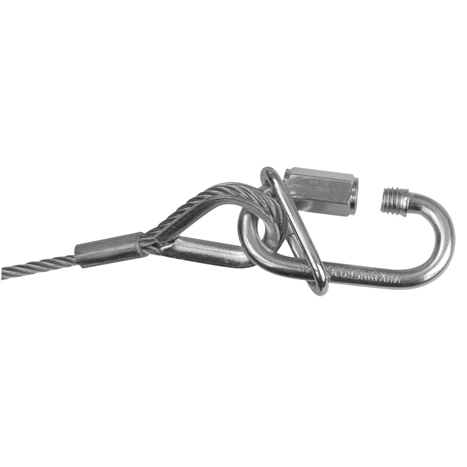 Cavo di sicurezza 3 mm, 60 cm, argento, non certificato - Showgear 70170