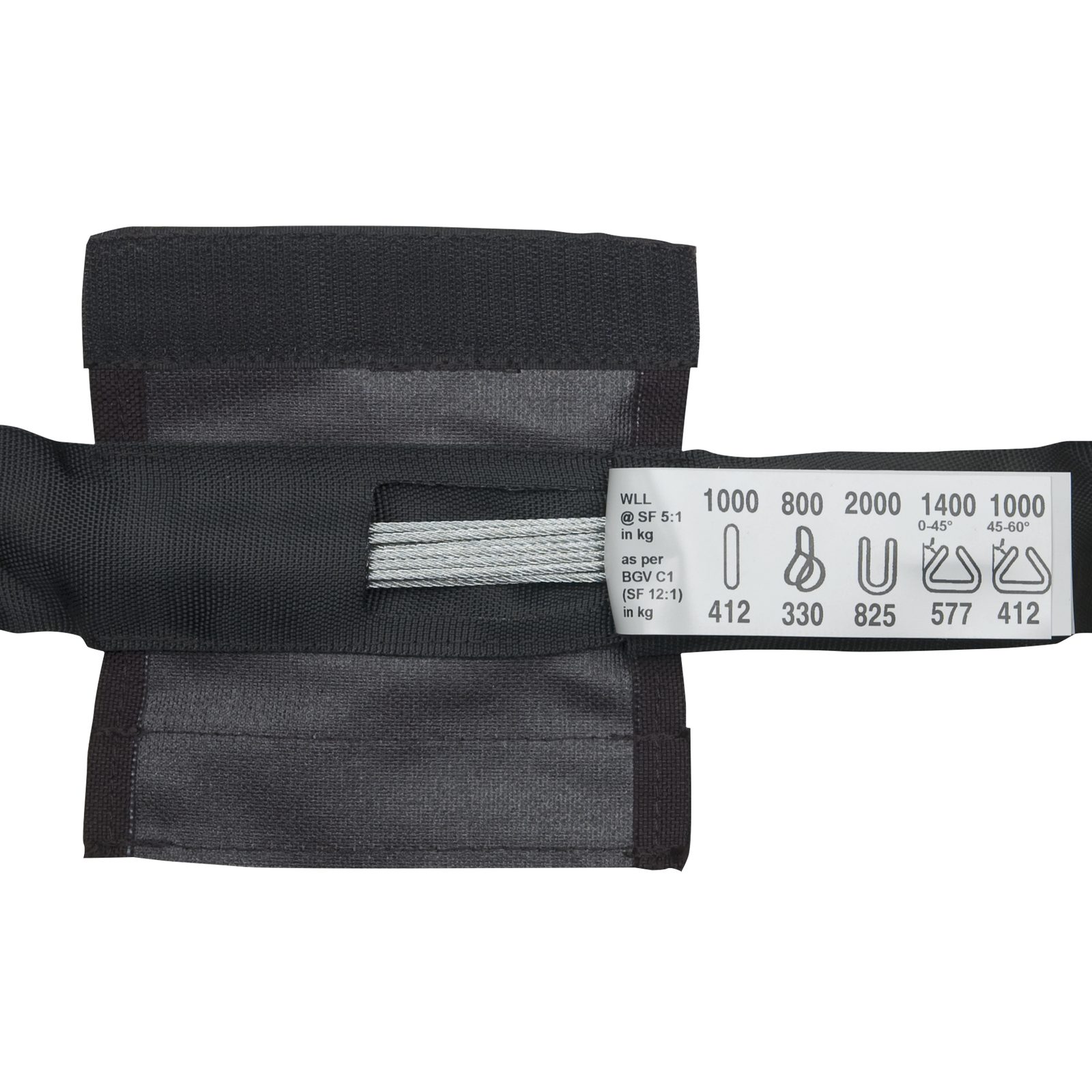 Steel Sling 2 t WLL, lavoro 1.5 m, nero - Eller 70417