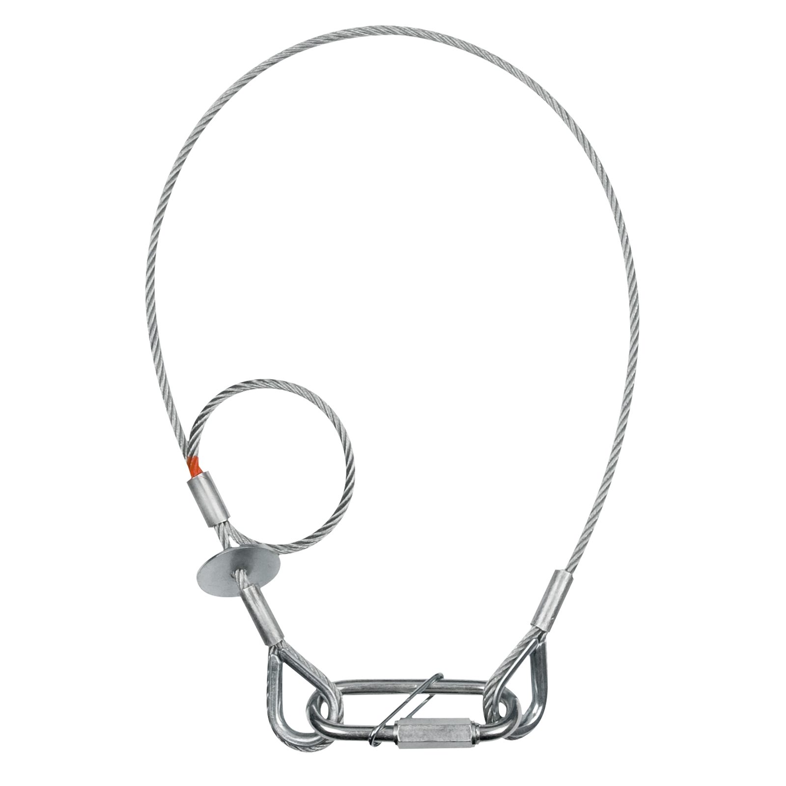 Cavo di sicurezza 4 mm 60 cm argento DGUV - SAVEKING 70454