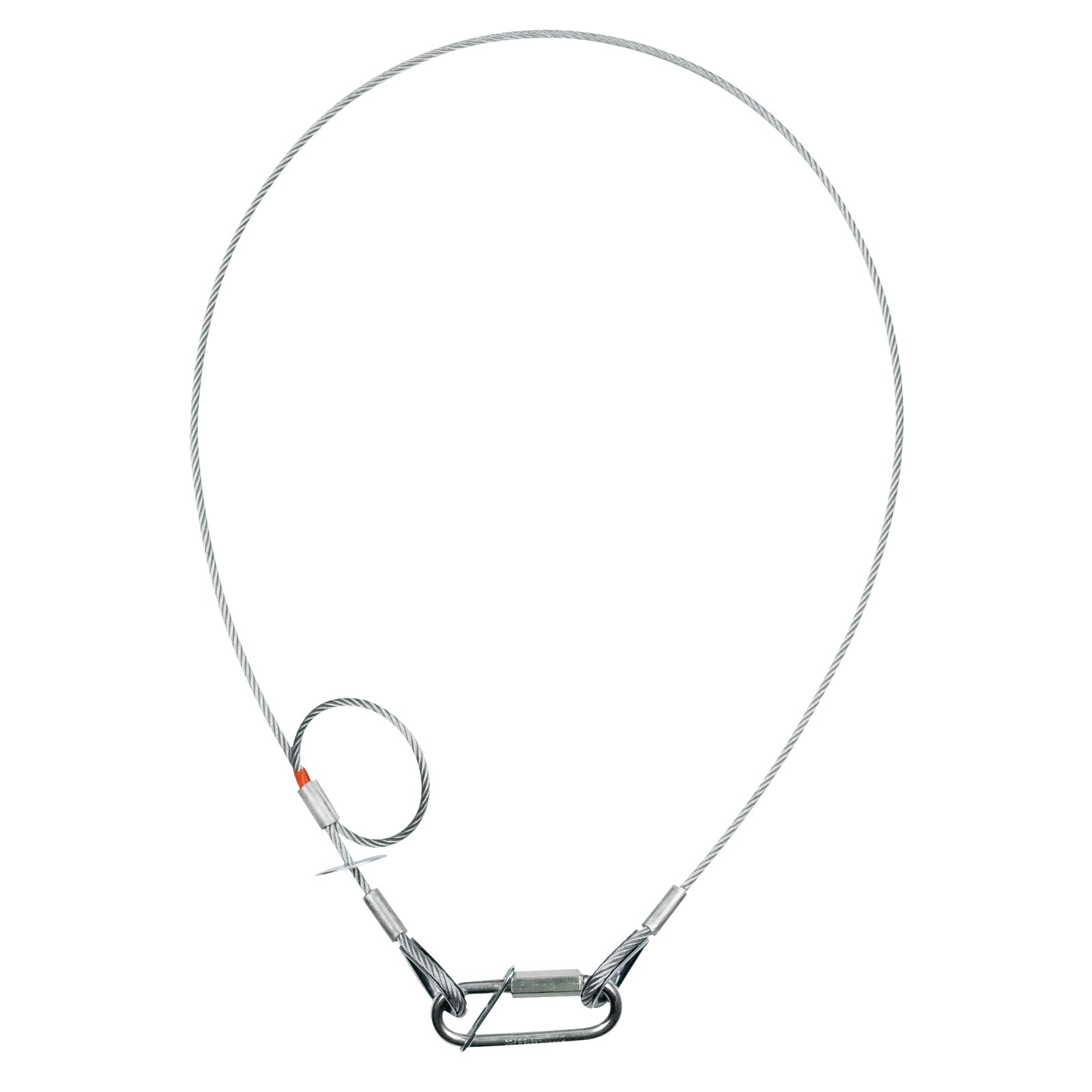 Cavo di sicurezza 4 mm 100 cm argento DGUV - SAVEKING 70457