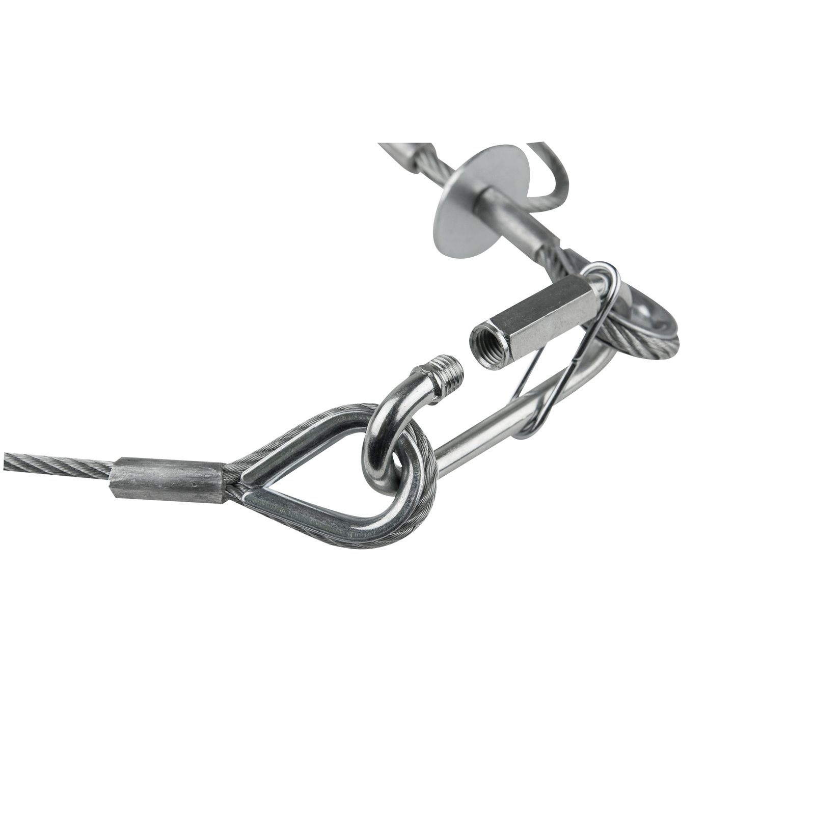Cavo di sicurezza 4 mm 100 cm argento DGUV - SAVEKING 70457