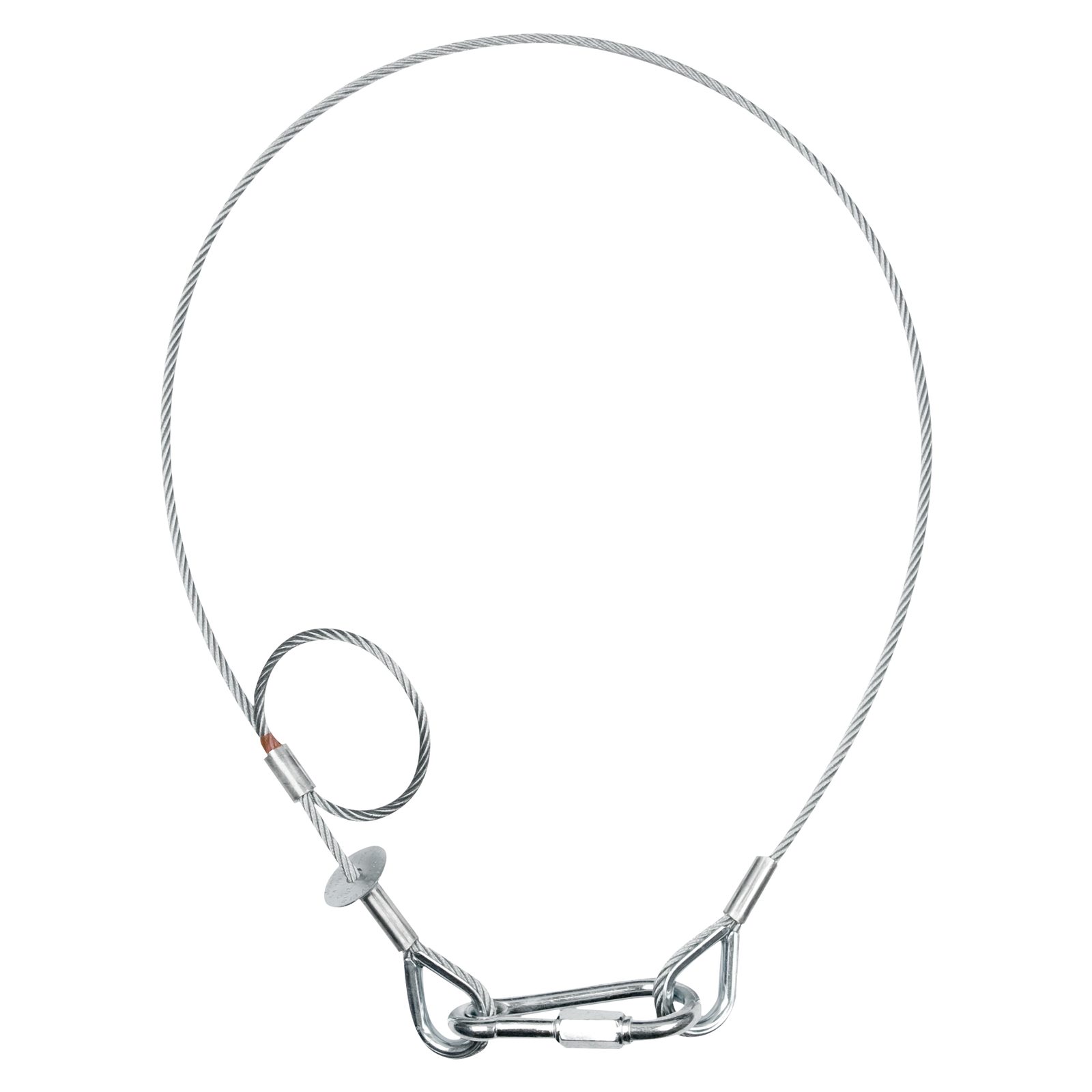 Cavo di sicurezza 5 mm 100 cm argento DGUV - SAVEKING 70461