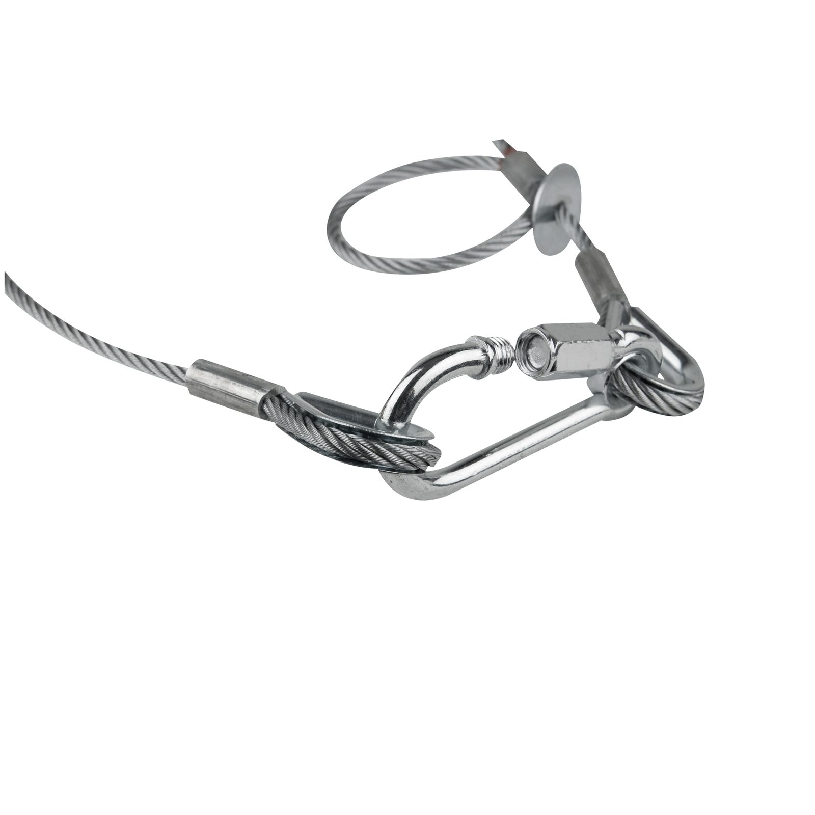 Cavo di sicurezza 5 mm 100 cm argento DGUV - SAVEKING 70461
