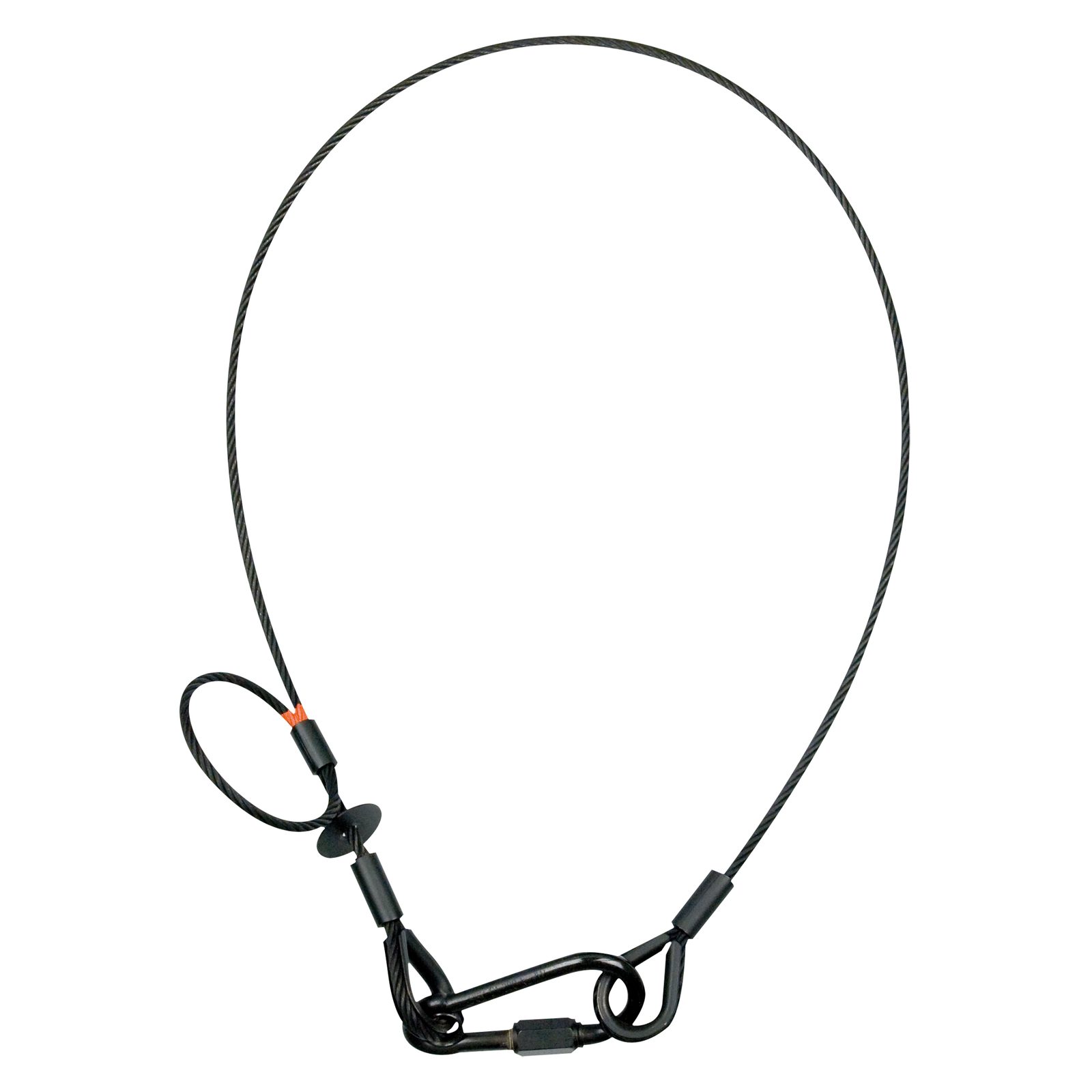 Cavo di sicurezza 5 mm 100 cm nero DGUV - SAVEKING 70462