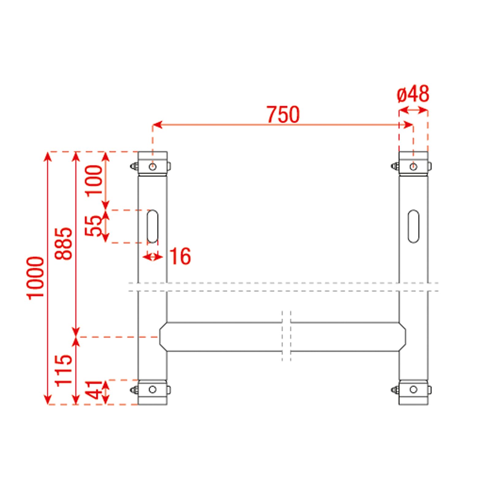 H-Downrigger Black F 750x1000mm - SHOWGEAR 70473B