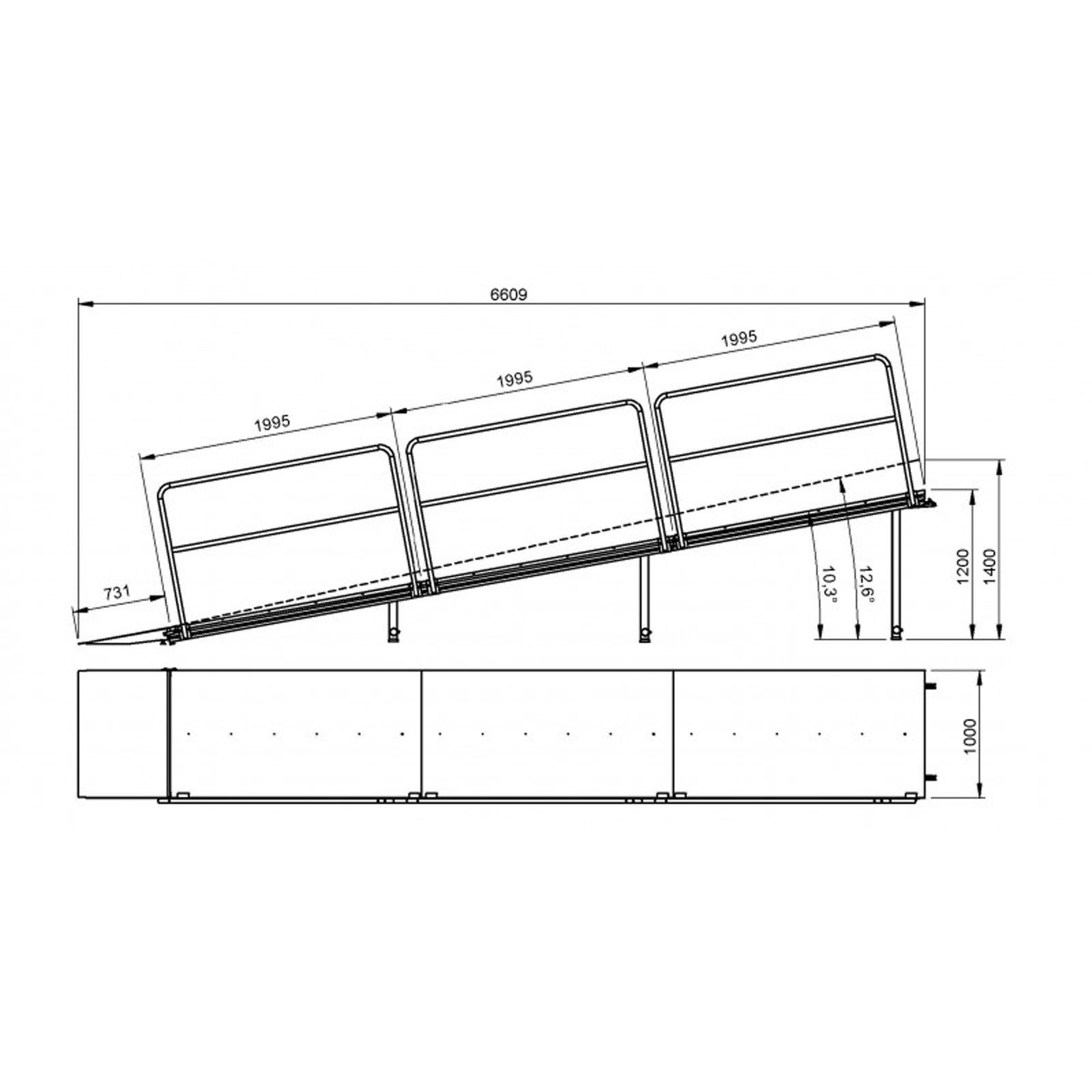 Rampa per palco Mammoth Dex 1200-1400 mm regolabile - Showgear 70688