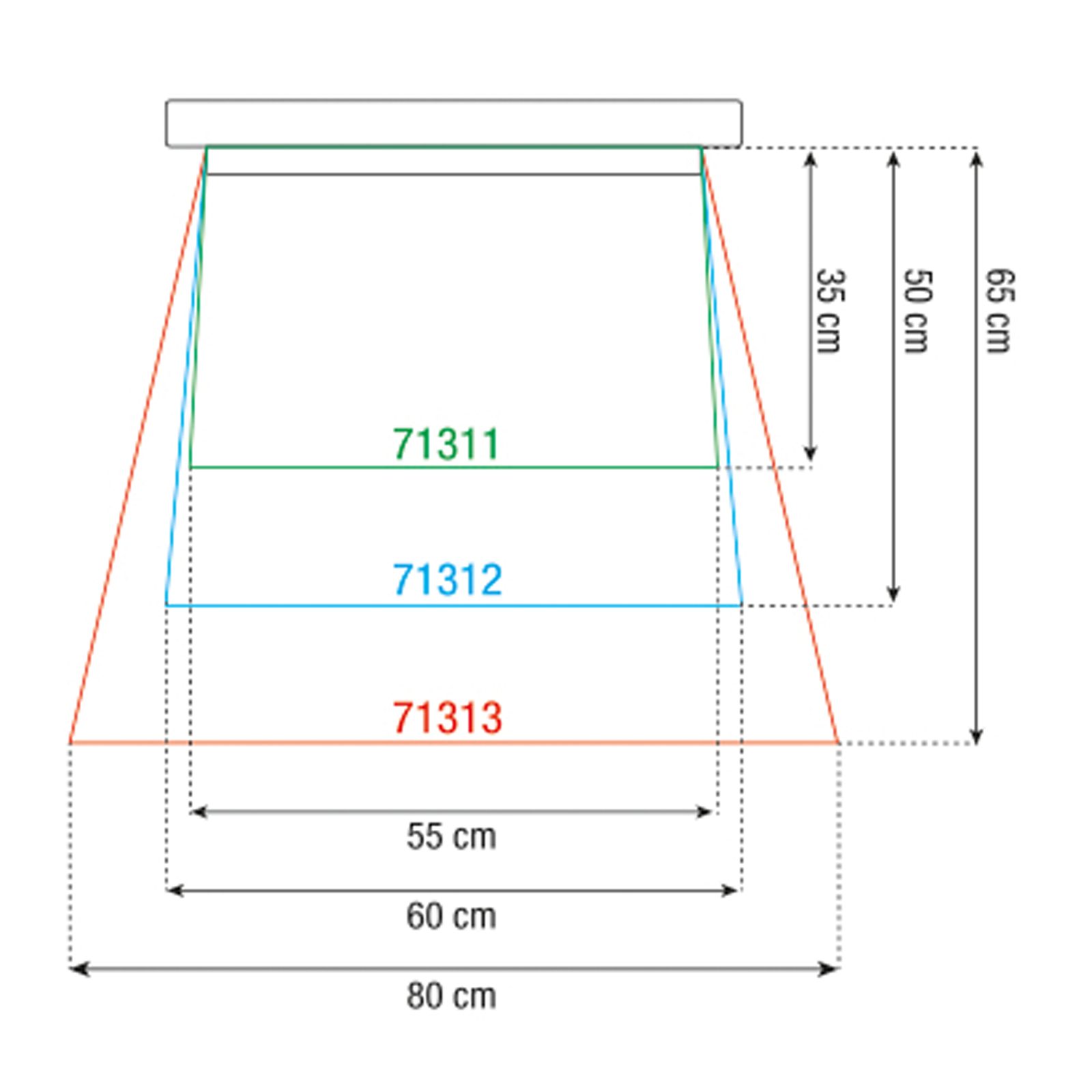 Custodia separata per copertura antipioggia Ø 60 cm lunghezza 65 cm - Showgear 71313