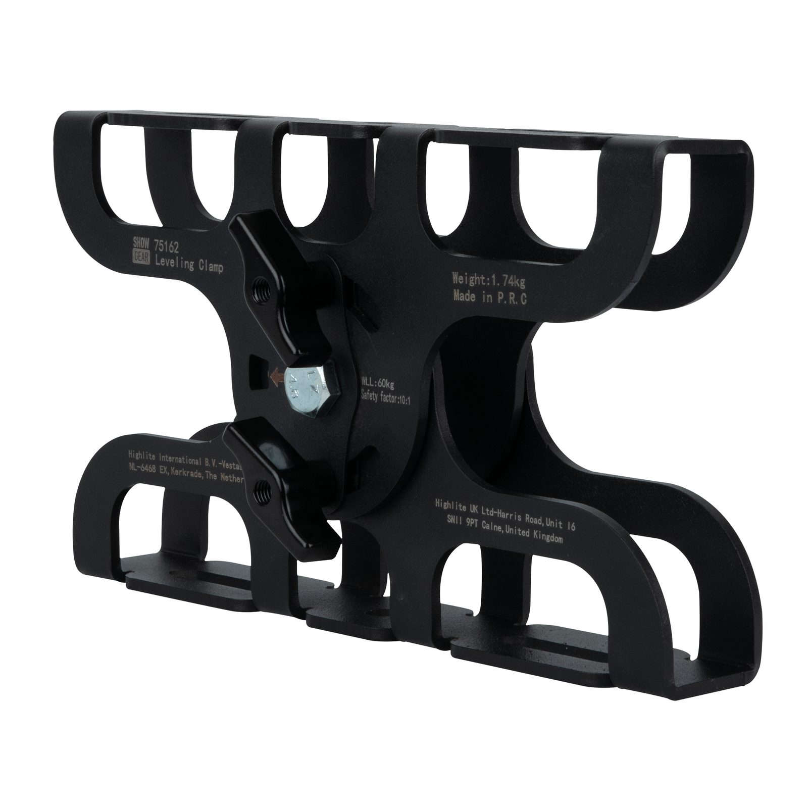 Morsetto livellante 60 kg inclinazione 45° nero - Showgear 75162
