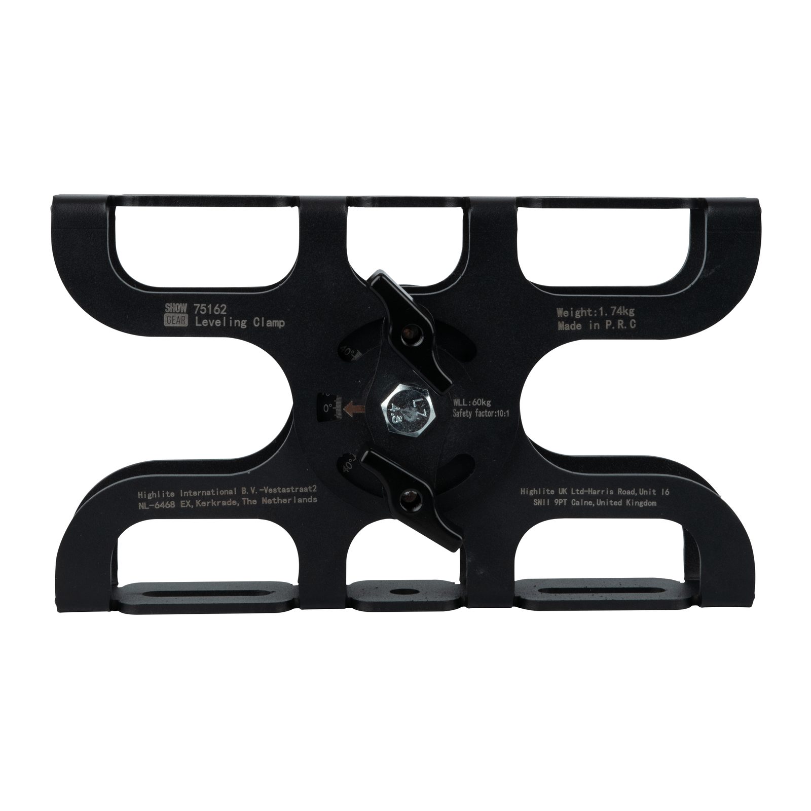 Morsetto livellante 60 kg inclinazione 45° nero - Showgear 75162