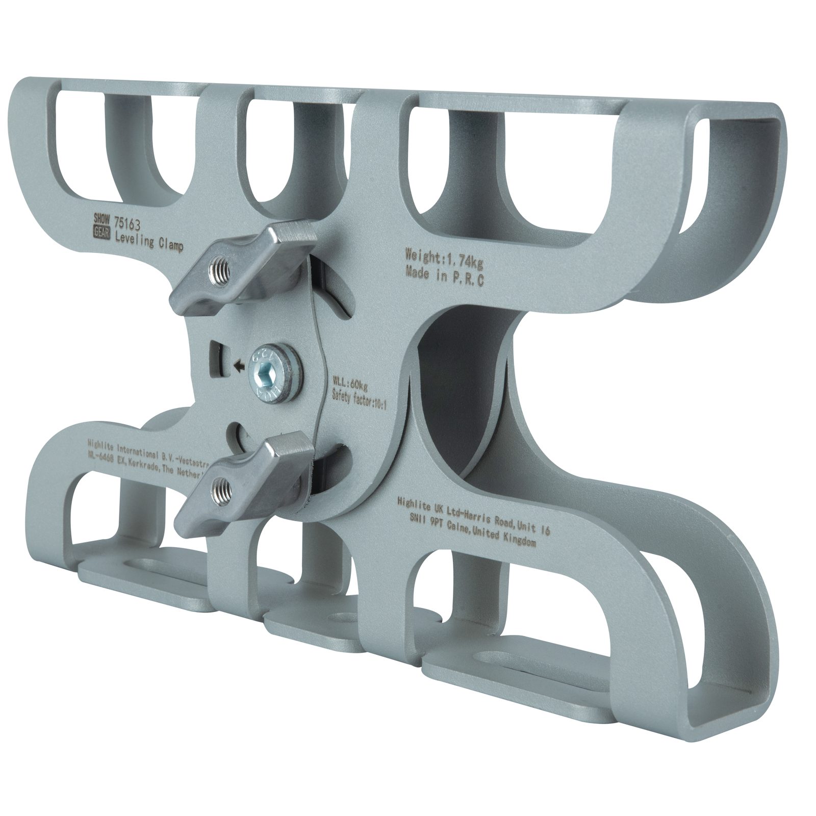 Morsetto livellante 60 kg inclinazione 45° argento - Showgear 75163