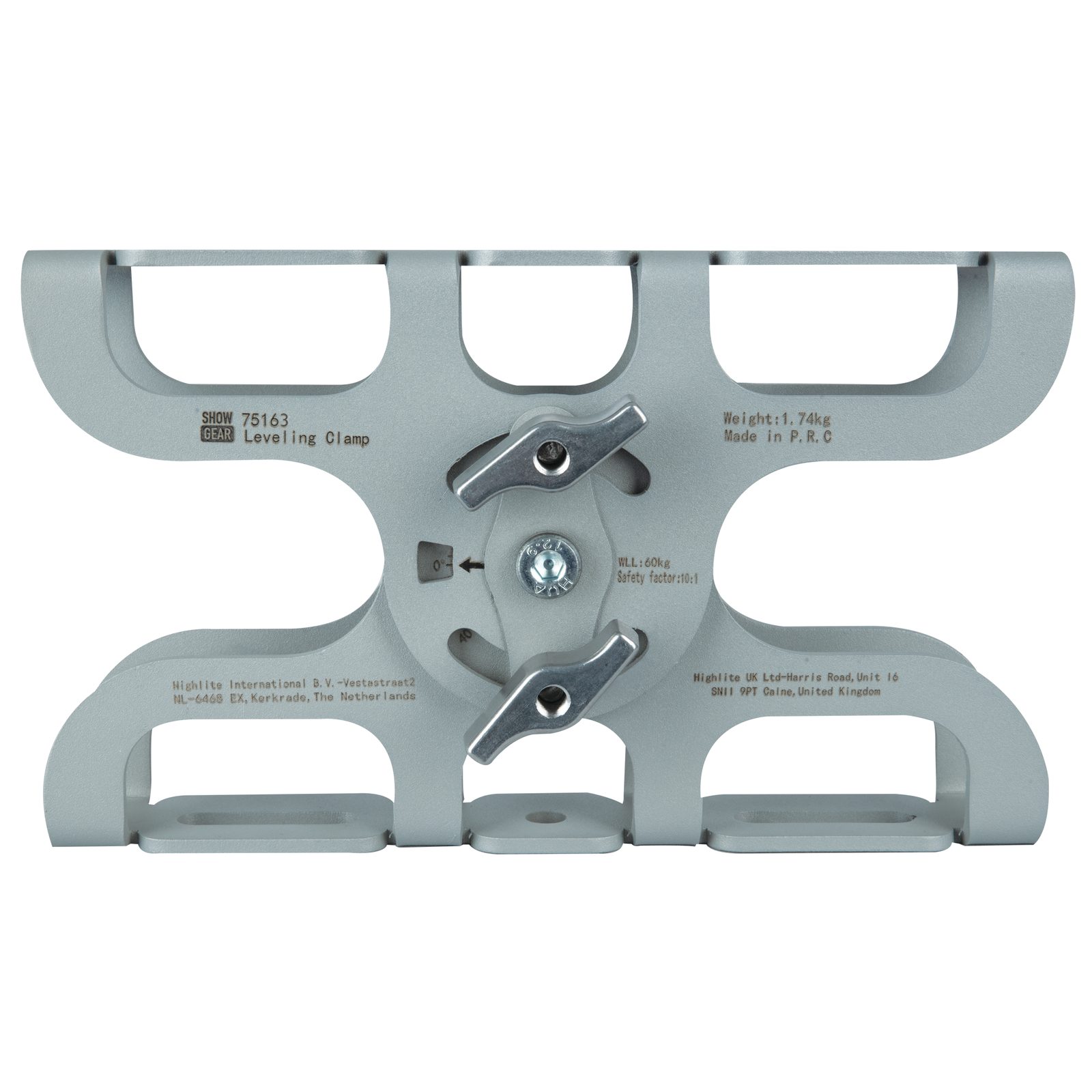 Morsetto livellante 60 kg inclinazione 45° argento - Showgear 75163