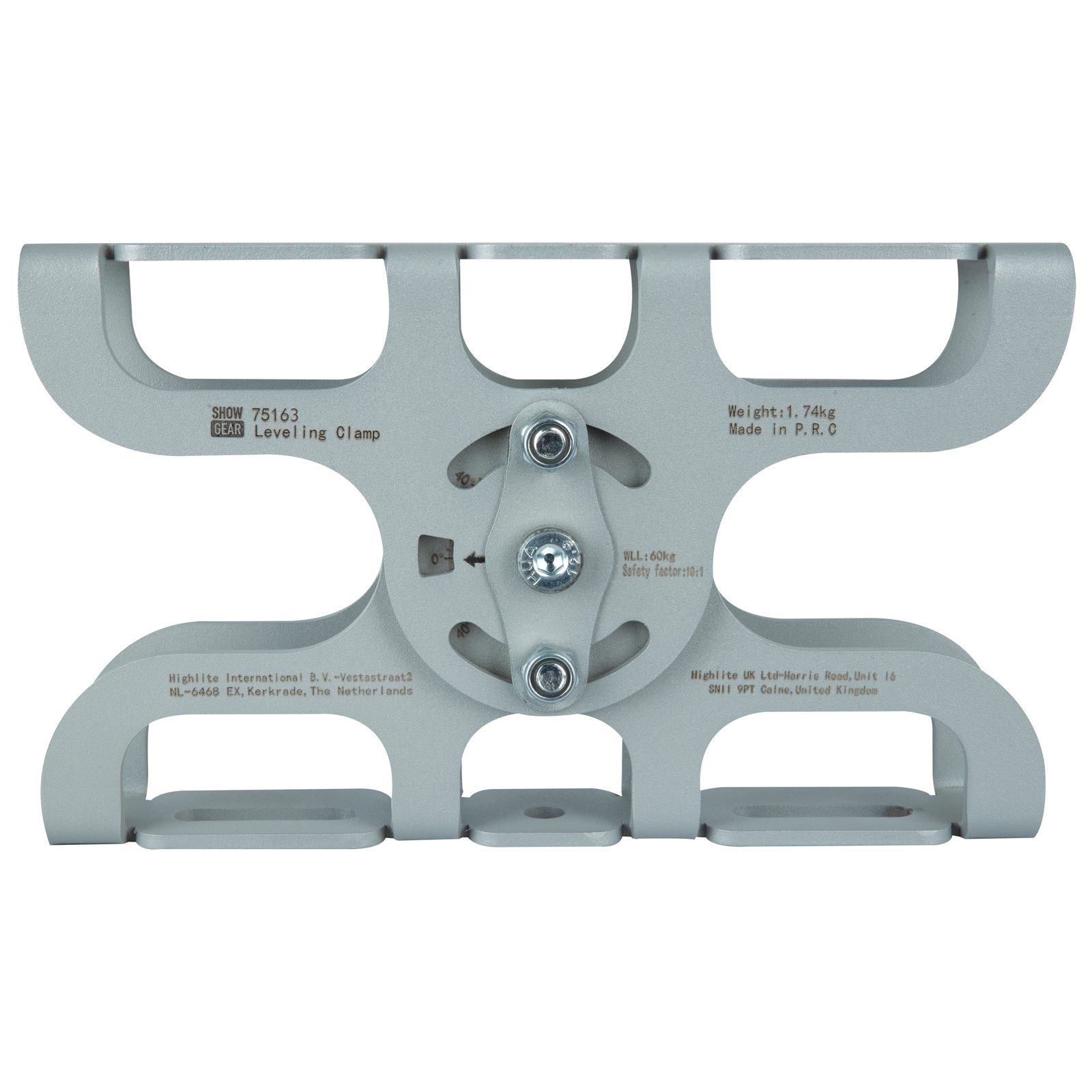 Morsetto livellante 60 kg inclinazione 45° argento - Showgear 75163