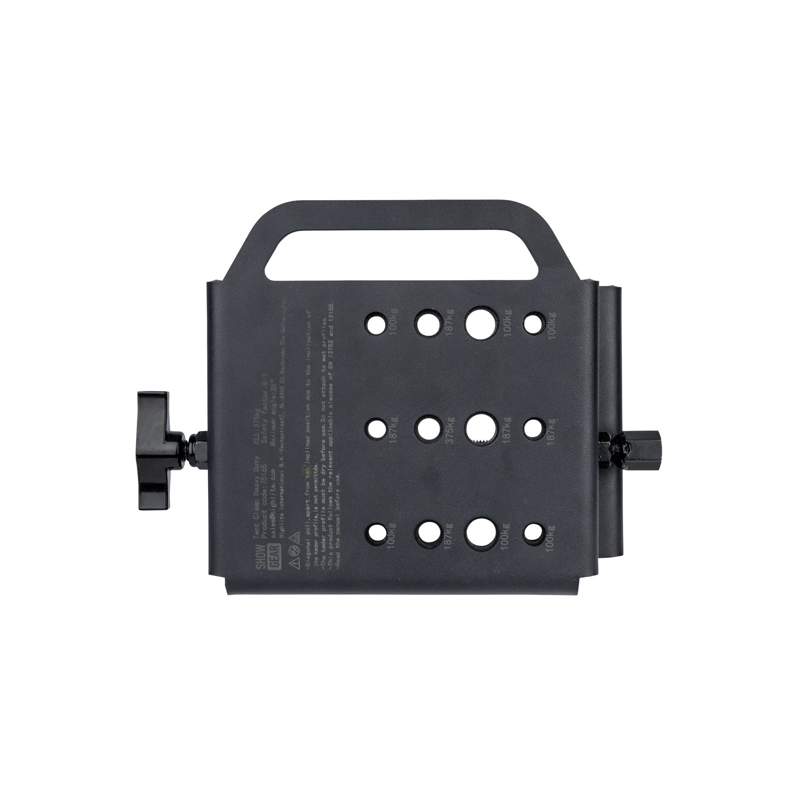 Morsetto per tenda pesante 375 kg M10/M12/M16 nero - Showgear 75165