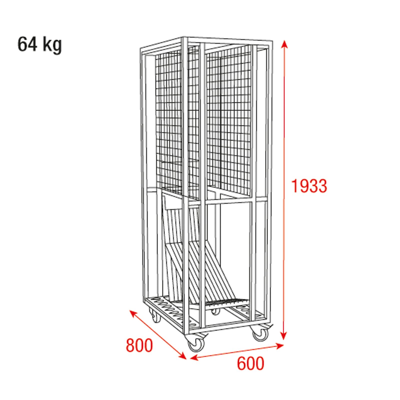 Carrello per trasporto sistema Pipe & Drape - Wentex 89613