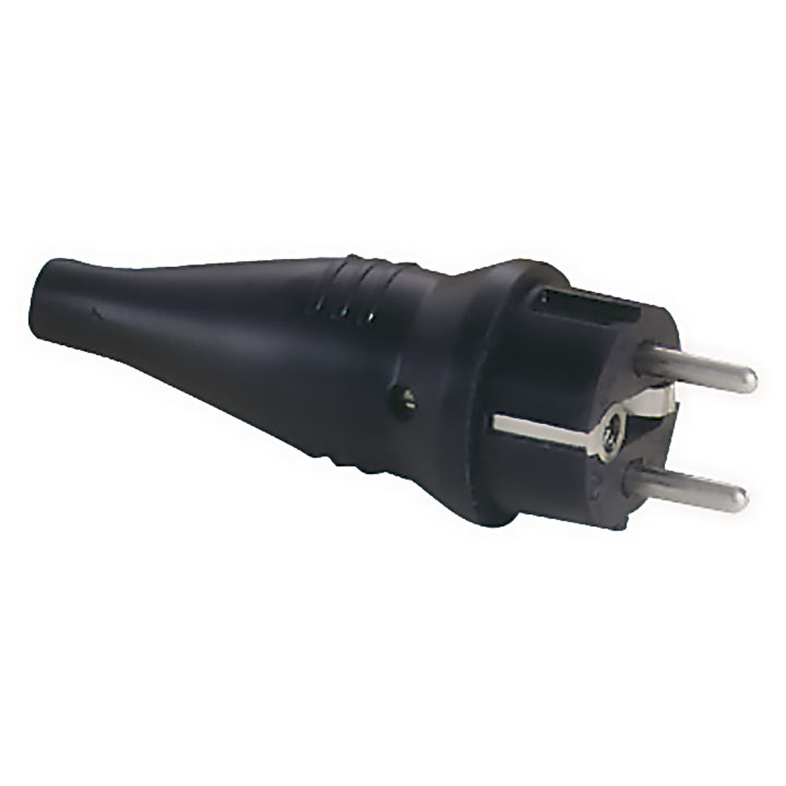 Connettore Schuko maschio in gomma nero IP44 16A 250V - ABL 90401