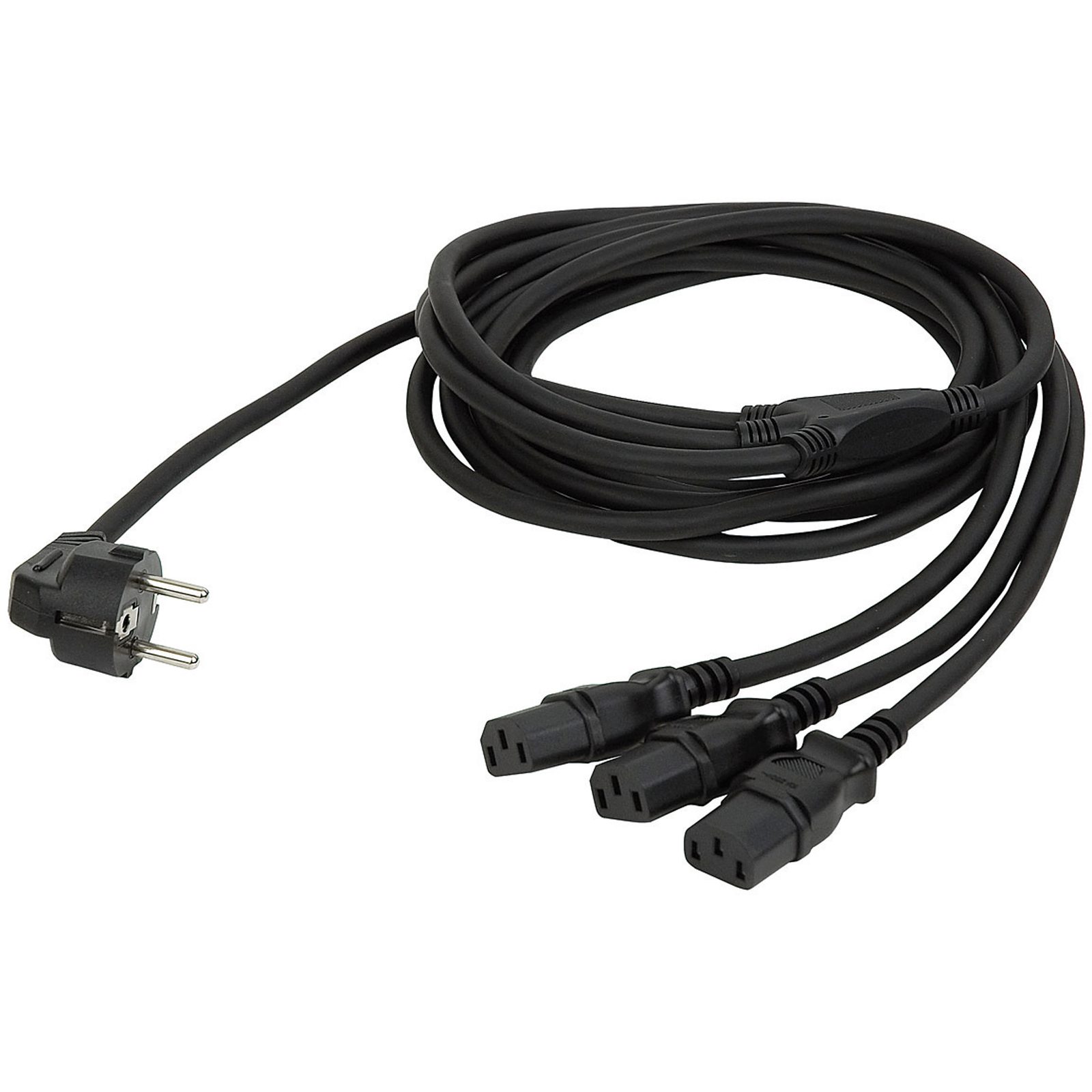 Splitter Schuko a 3 IEC C13 3m 16A nero - DAP 90443